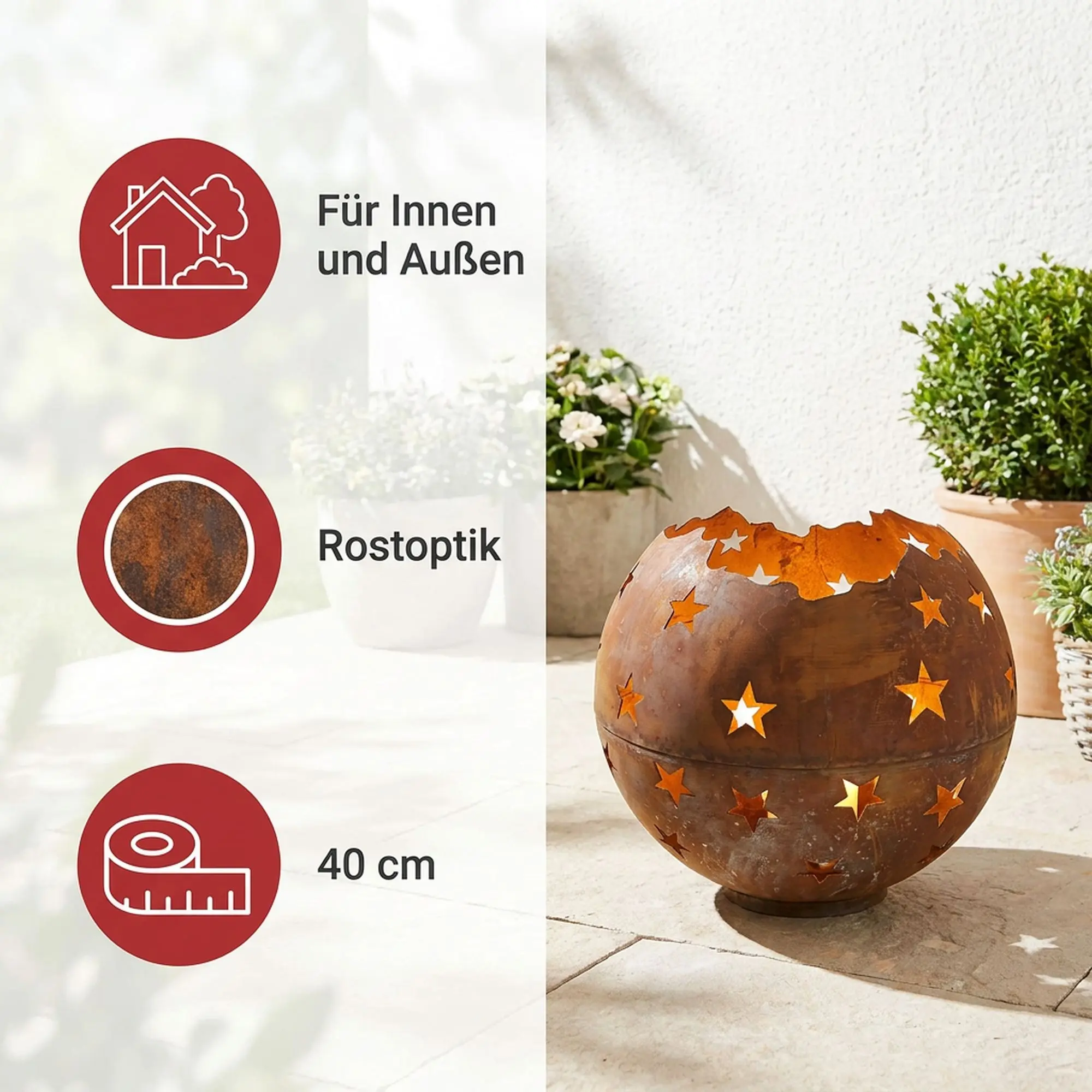Windlicht "Sternenhimmel"  im Frank Flechtwaren Online Shop für Weihnachtliche Gartendeko kaufen