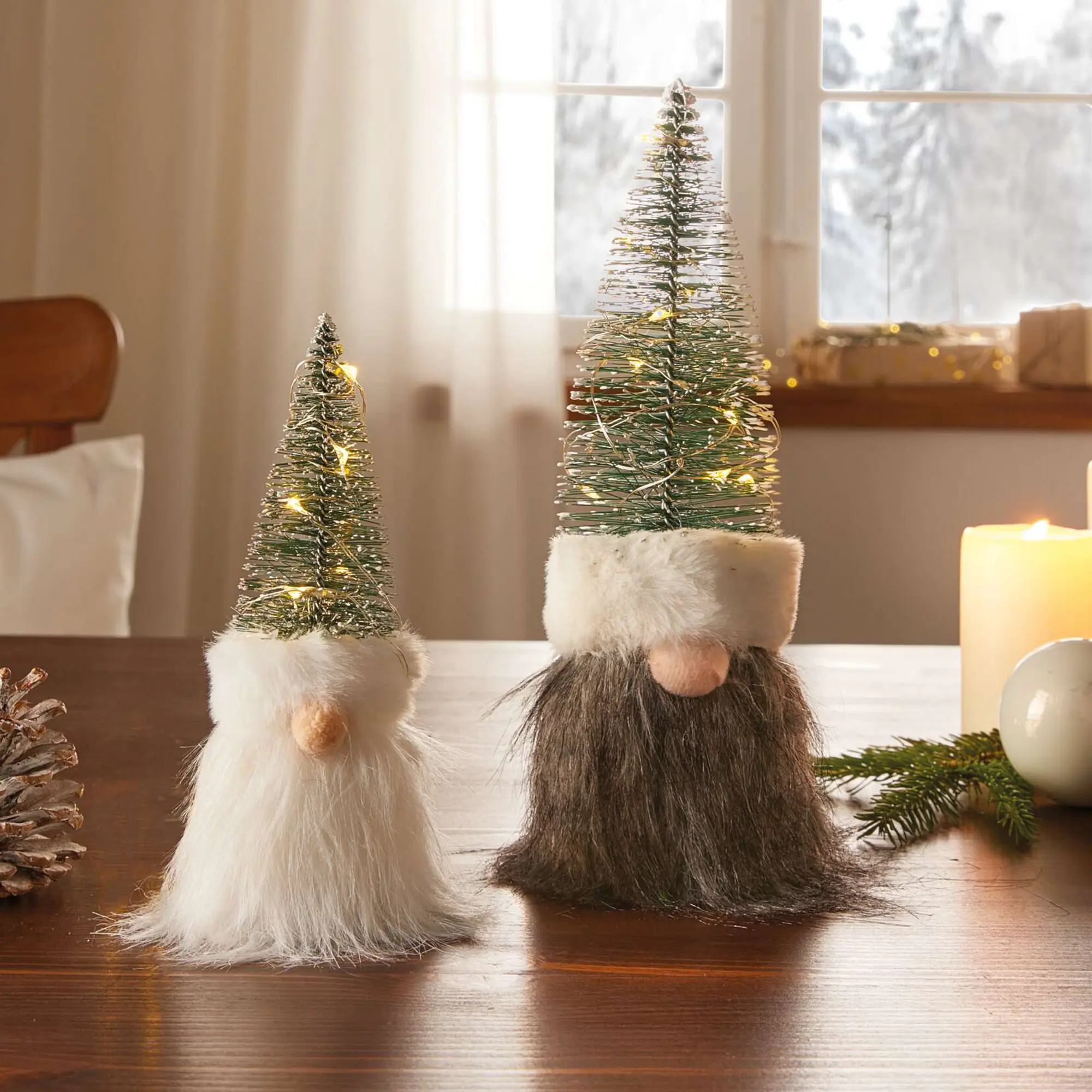LED-Wichtel "Tanne", 2er Set  im Frank Flechtwaren Online Shop kaufen