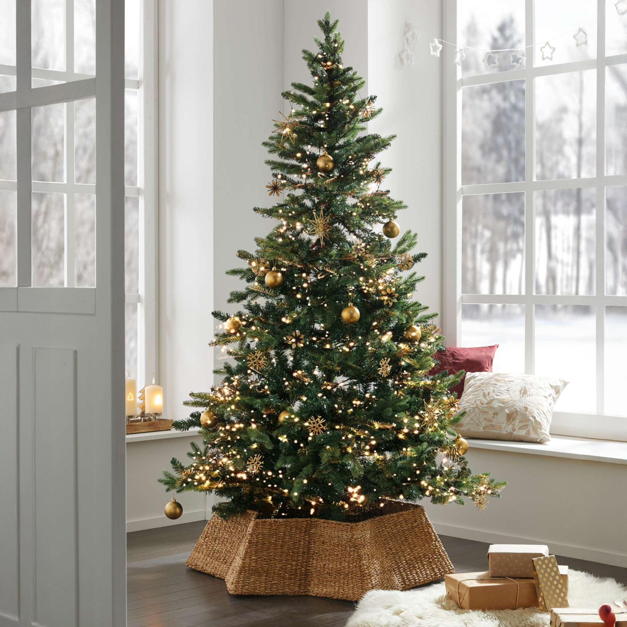 Weihnachtsbaum-Umrandung "Stern"  im Frank Flechtwaren Online Shop für Baumschmuck kaufen