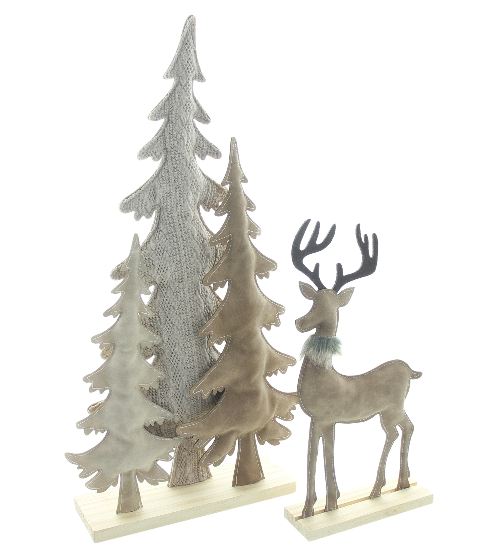 Weihnachtsdeko "Rentier &amp; Tannen", 2er Set  im Frank Flechtwaren Online Shop für Tannenbäume kaufen