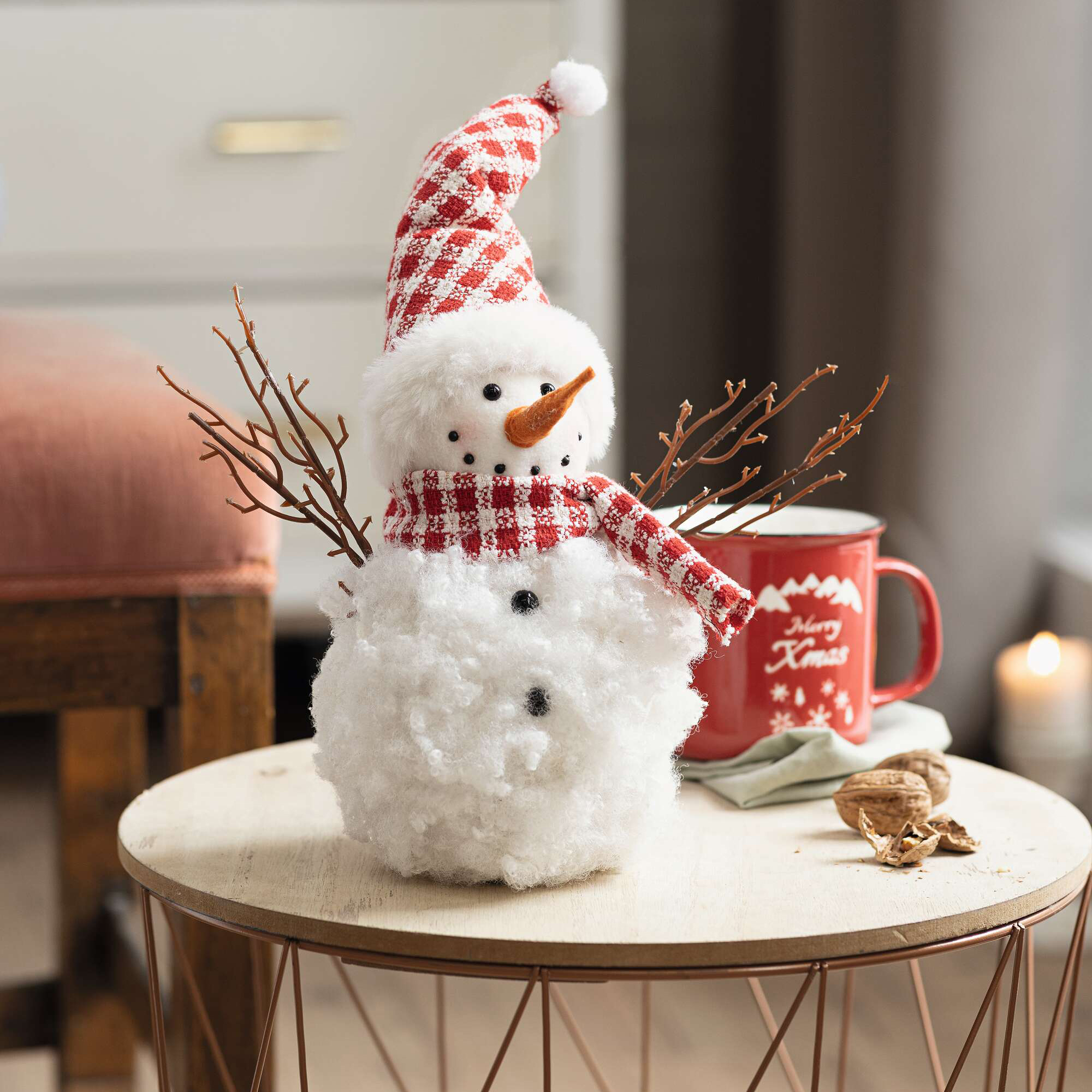 Schneemann "Zipfelmütze"  im Frank Flechtwaren Online Shop für Weihnachten kaufen