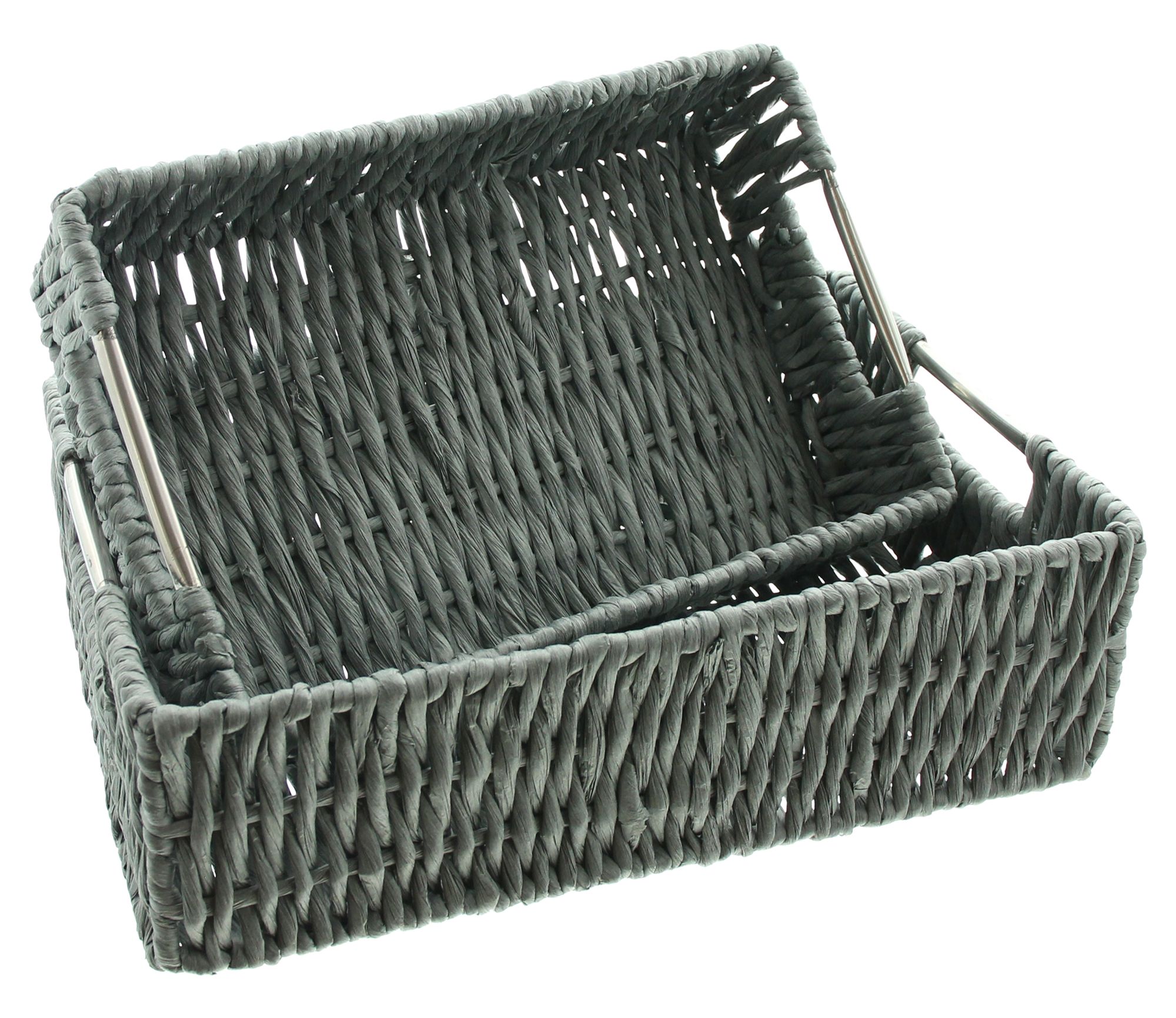 Schale "Grau", 2er Set im Frank Flechtwaren Online Shop für Korbtabletts kaufen Schale "Grau", 2er Set im Frank Flechtwaren Online Shop für Korbtabletts kaufen