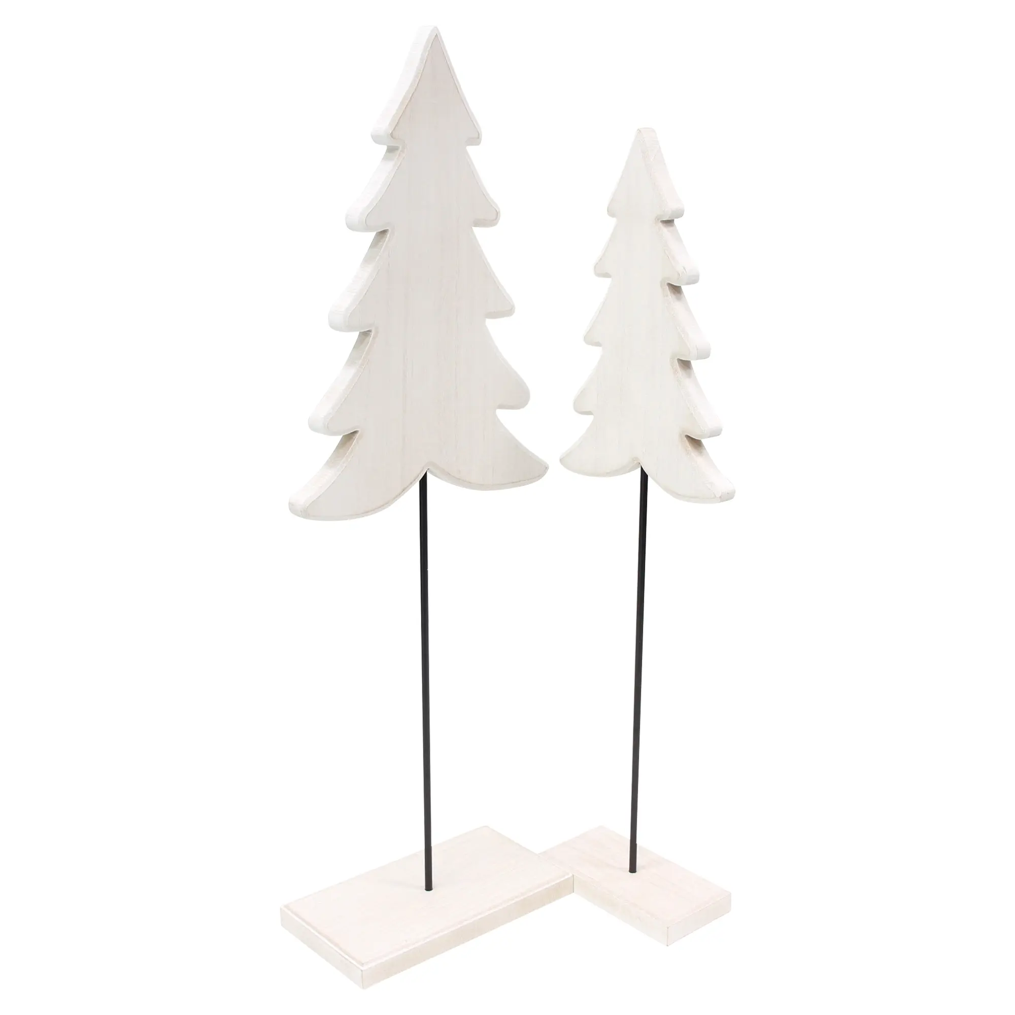 Holz-Tanne "White washed", 2er Set  im Frank Flechtwaren Online Shop für Tannenbäume kaufen