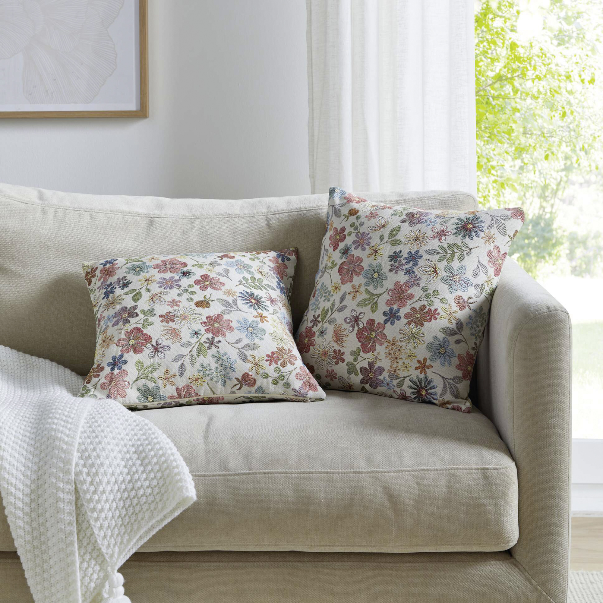 Kissenhülle "Jacquard-Flowers"  im Frank Flechtwaren Online Shop kaufen