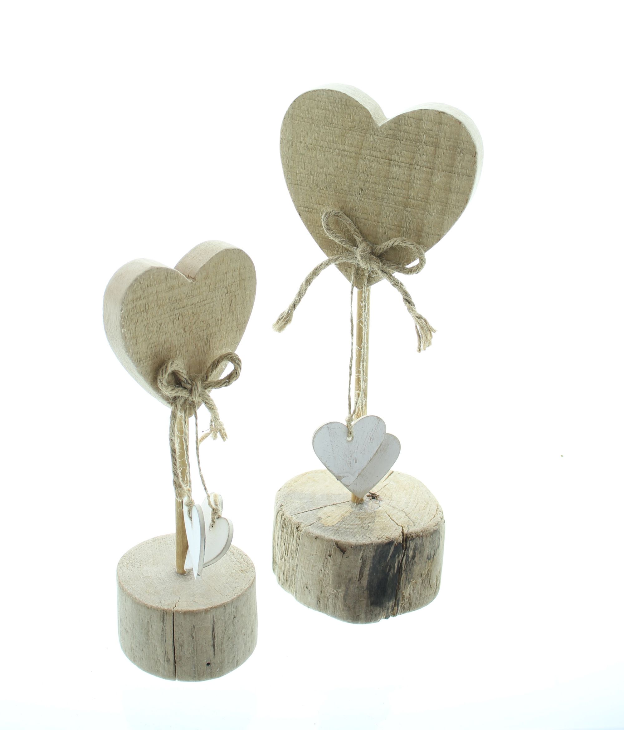 Holzdeko "Herzchen", 2er Set  im Frank Flechtwaren Online Shop für Ostern kaufen