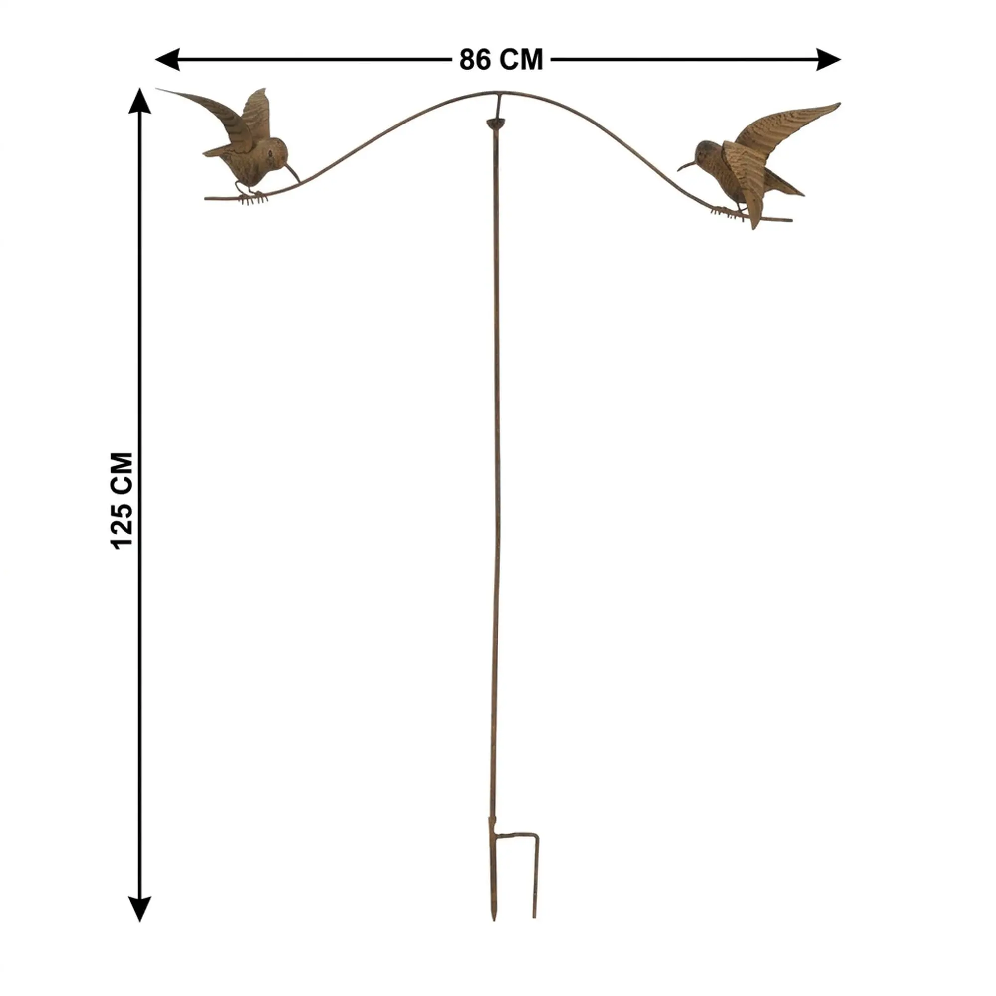 Gartenstecker "Vogelwippe"  im Frank Flechtwaren Online Shop für Rostdeko für Ihren Garten kaufen
