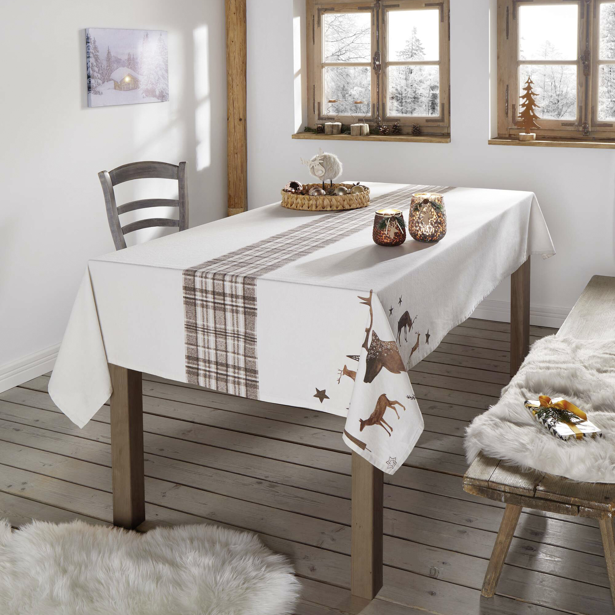 Tafeldecke "Sternen-Hirsch"  im Frank Flechtwaren Online Shop kaufen