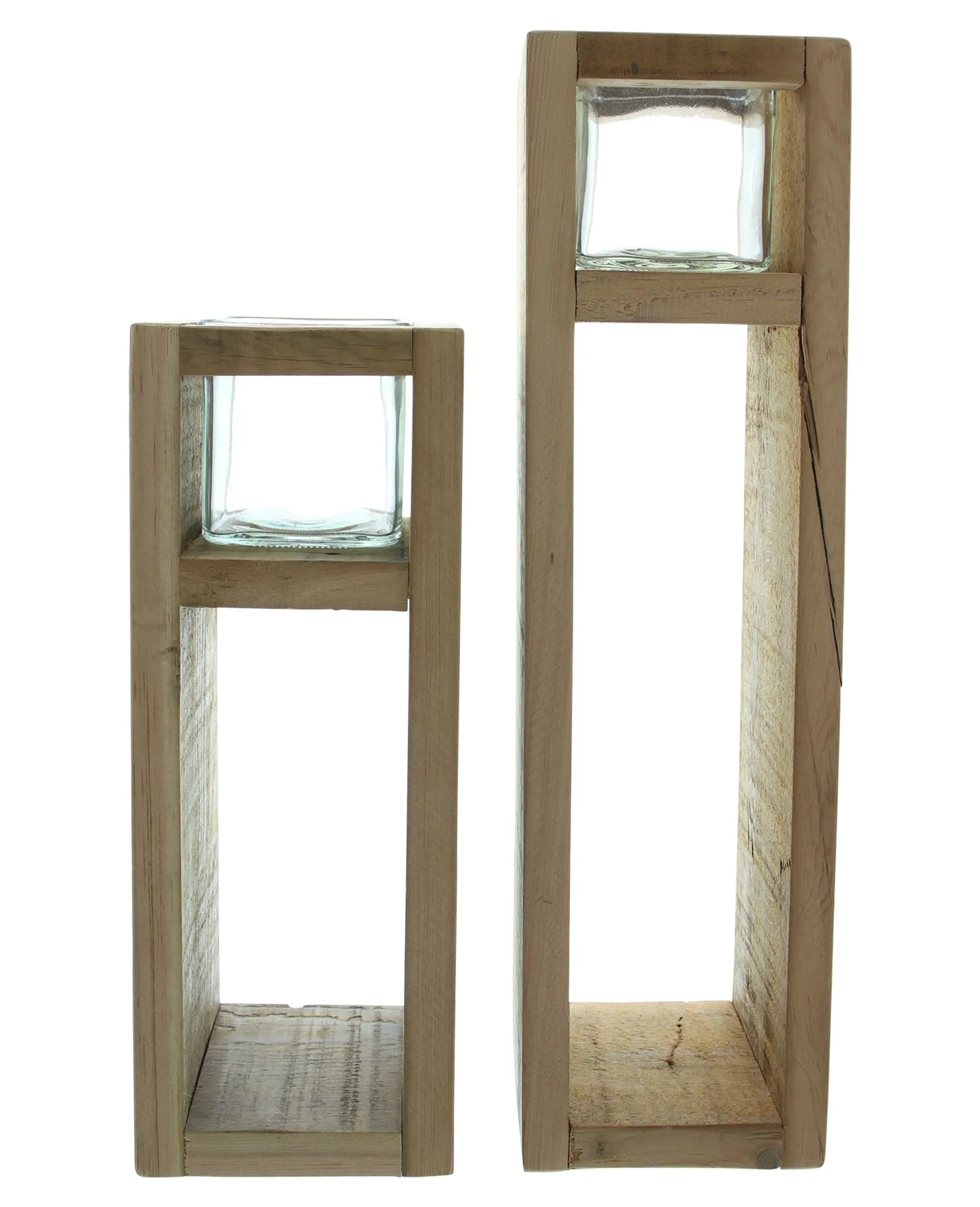 Windlichtsäule "Wood", 2er Set  im Frank Flechtwaren Online Shop für Ostern kaufen