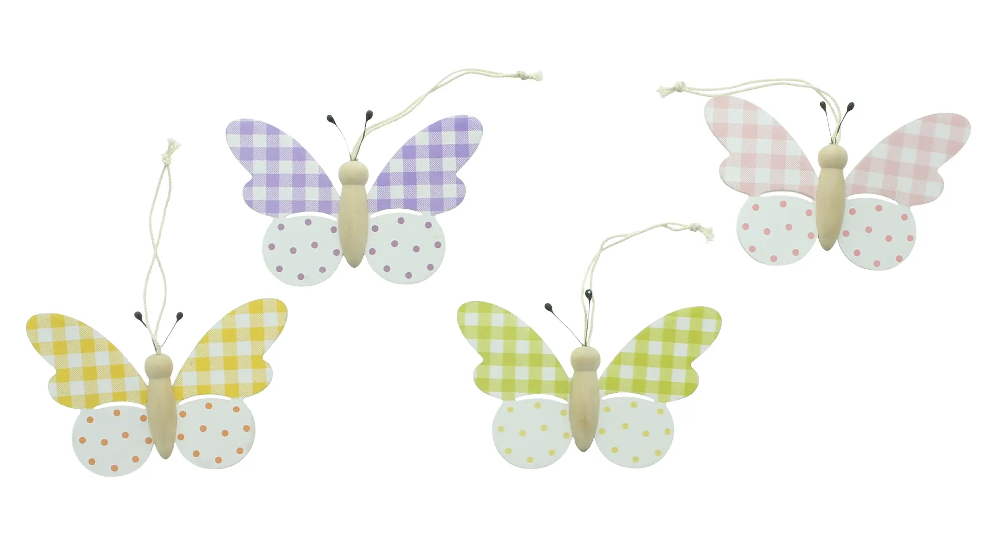 Schmetterlinghänger "Karo", 8er Set im Frank Flechtwaren Online Shop für Ostern kaufen Schmetterlinghänger "Karo", 8er Set im Frank Flechtwaren Online Shop für Ostern kaufen