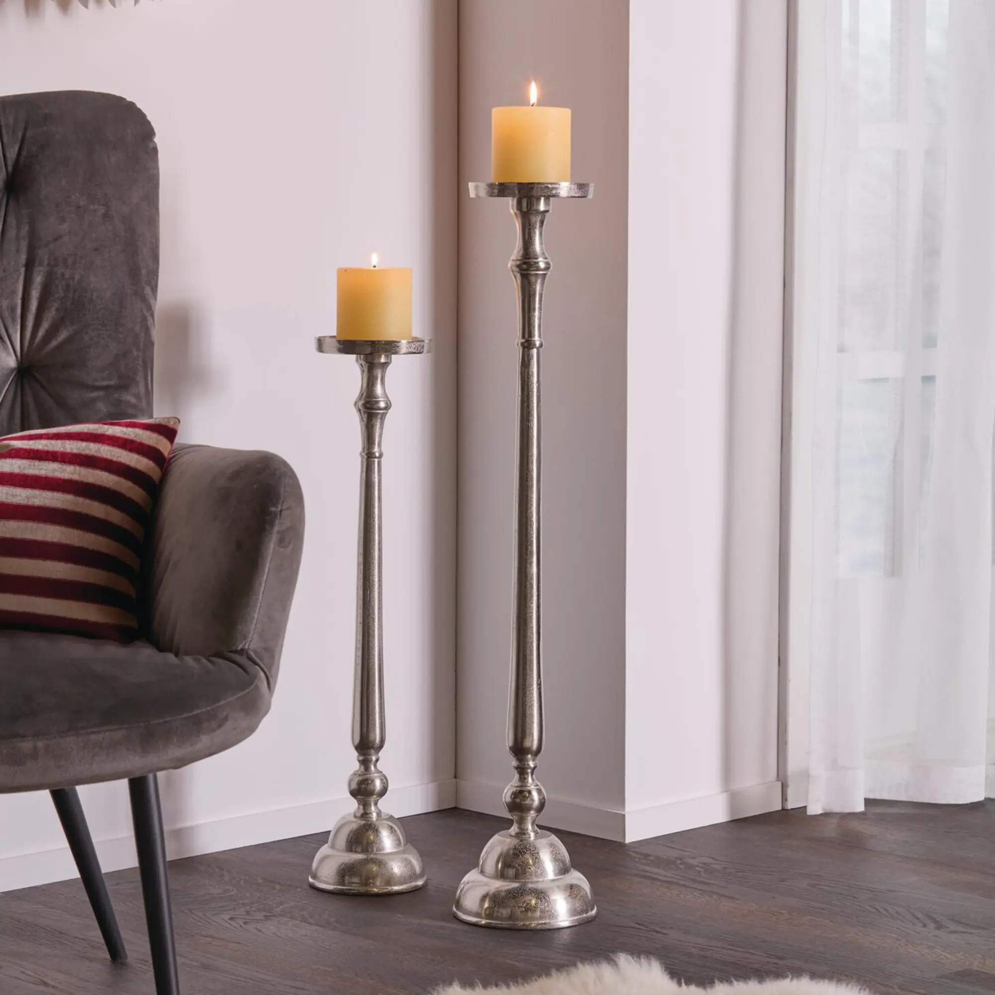 Kerzenhalter "Argentum", 2er Set  im Frank Flechtwaren Online Shop kaufen