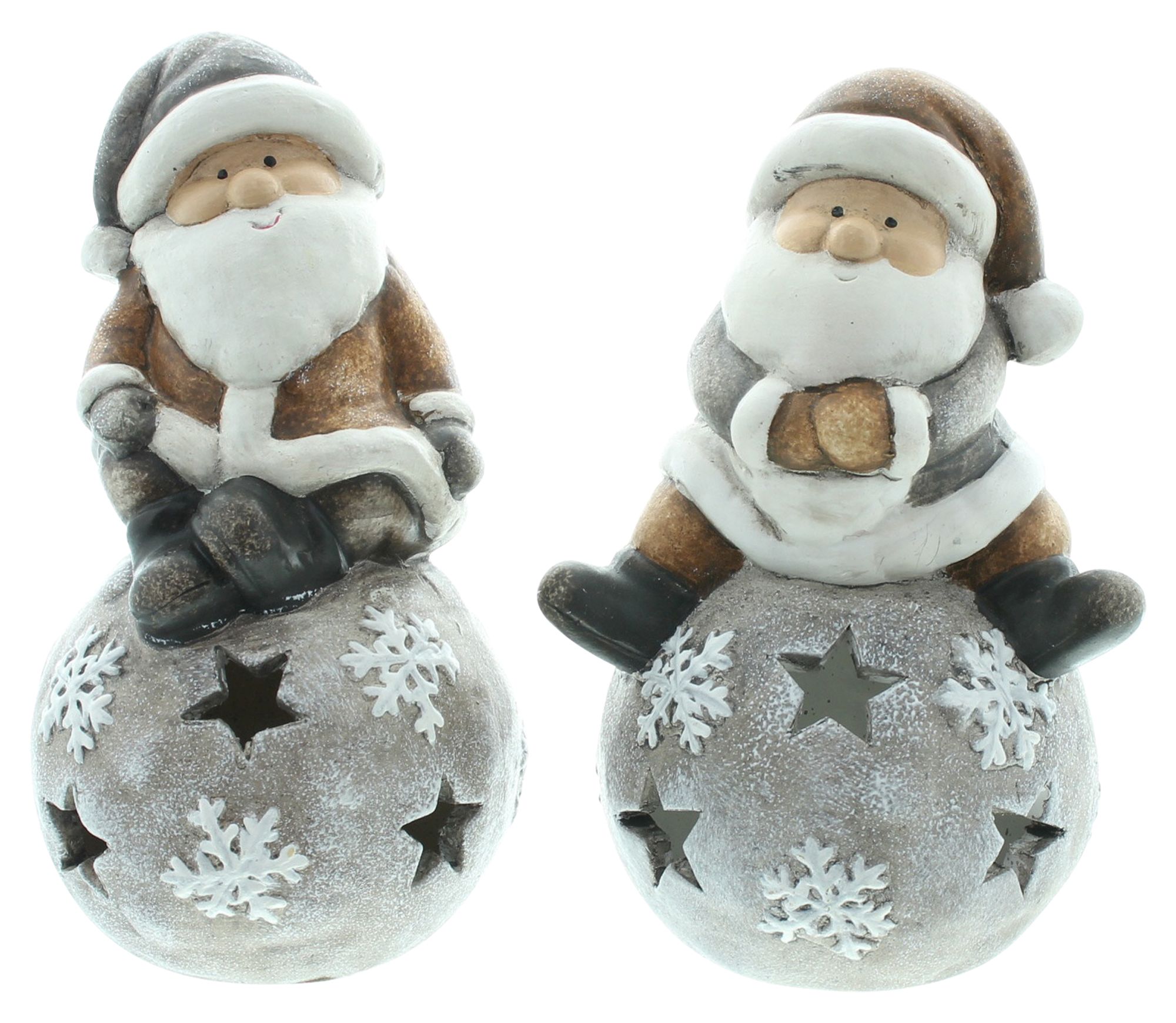 Santa "LED-Kugel", 2er Set  im Frank Flechtwaren Online Shop für Weihnachten kaufen