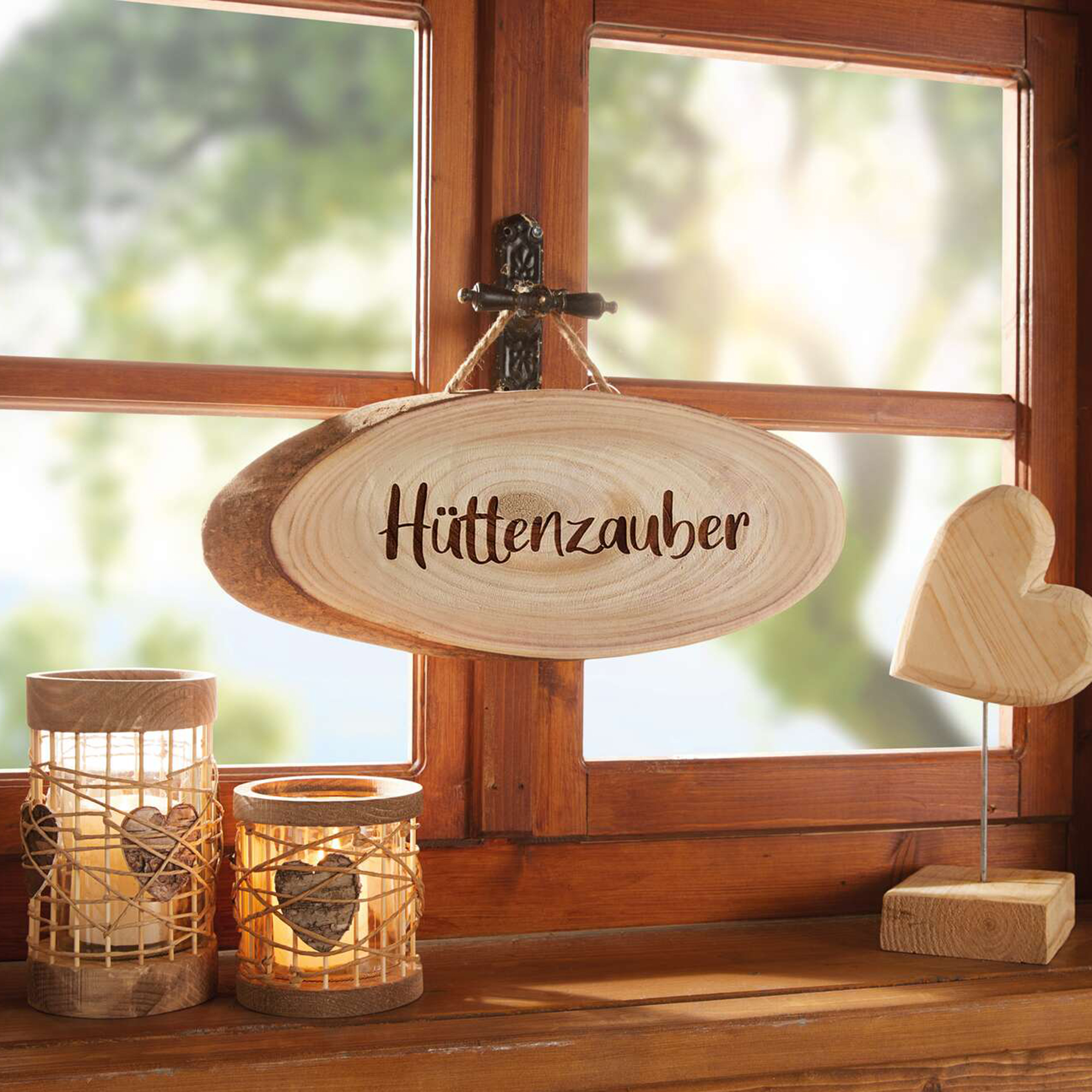 Schild "Hüttenzauber"  im Frank Flechtwaren Online Shop kaufen