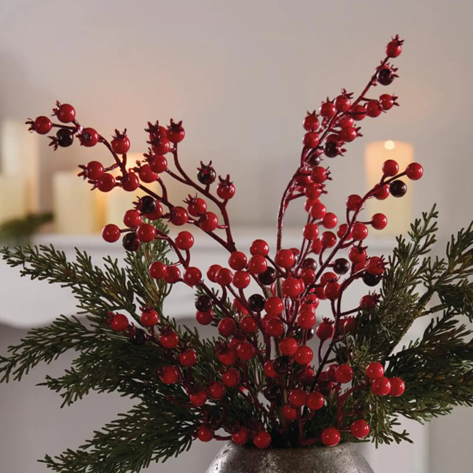 Deko-Zweig "Rote Beeren", 2er Set  im Frank Flechtwaren Online Shop kaufen