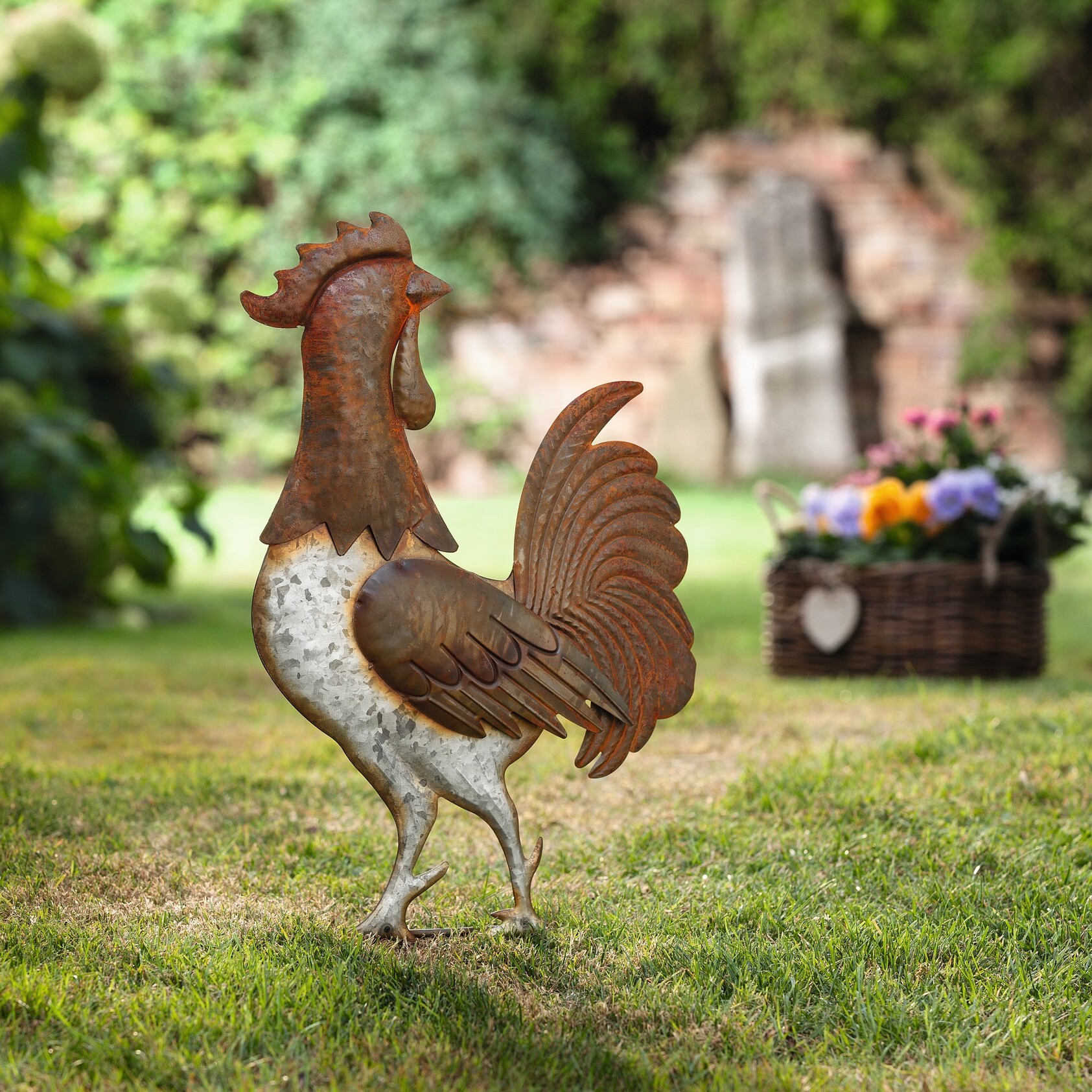 Gartenstecker "Hahn"  im Frank Flechtwaren Online Shop kaufen