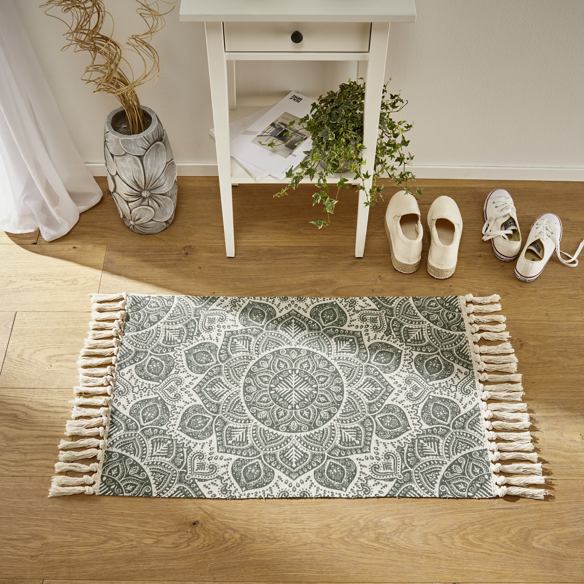Bodenmatte "Mandala", grün  im Frank Flechtwaren Online Shop kaufen