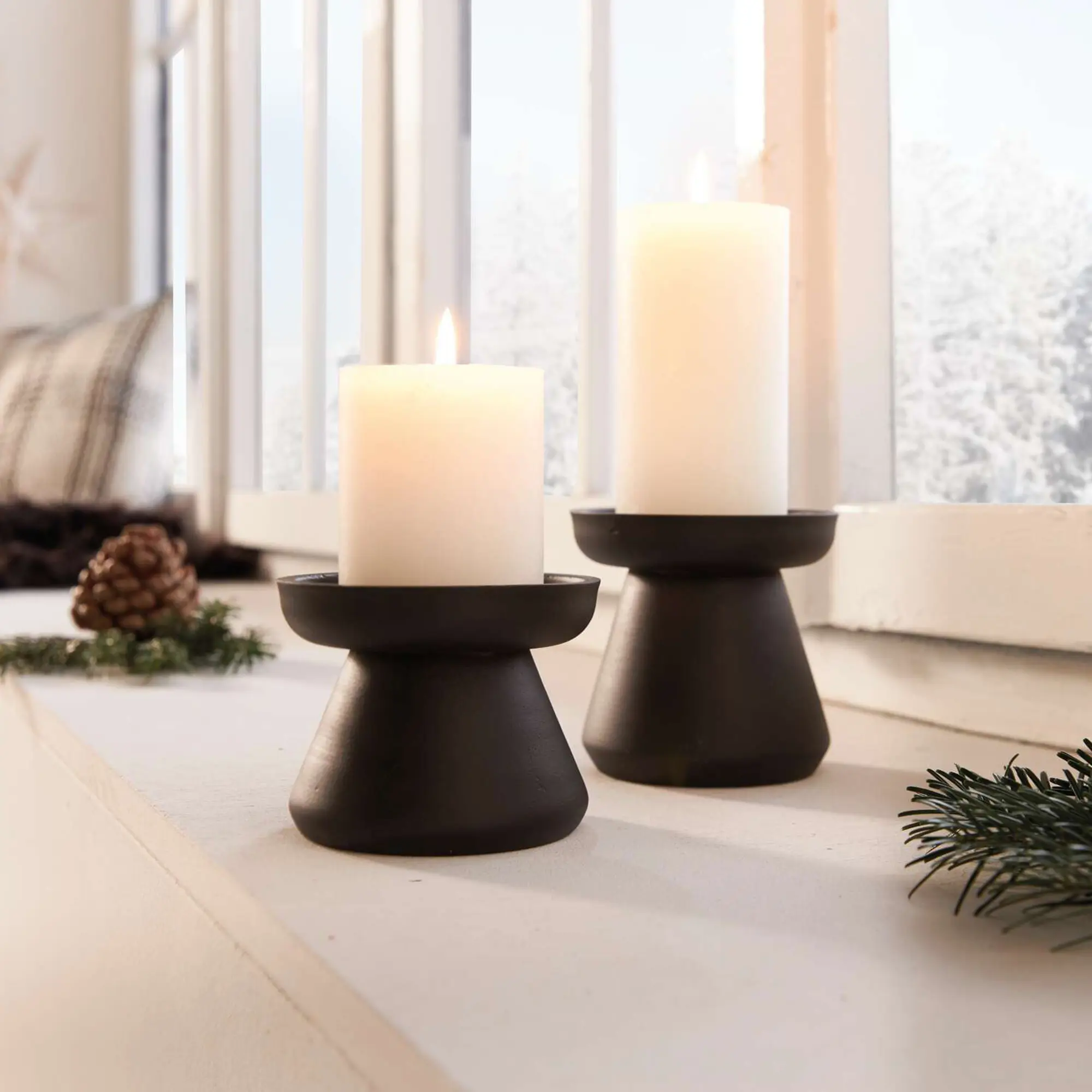 Kerzenhalter "Black", 2er Set  im Frank Flechtwaren Online Shop kaufen