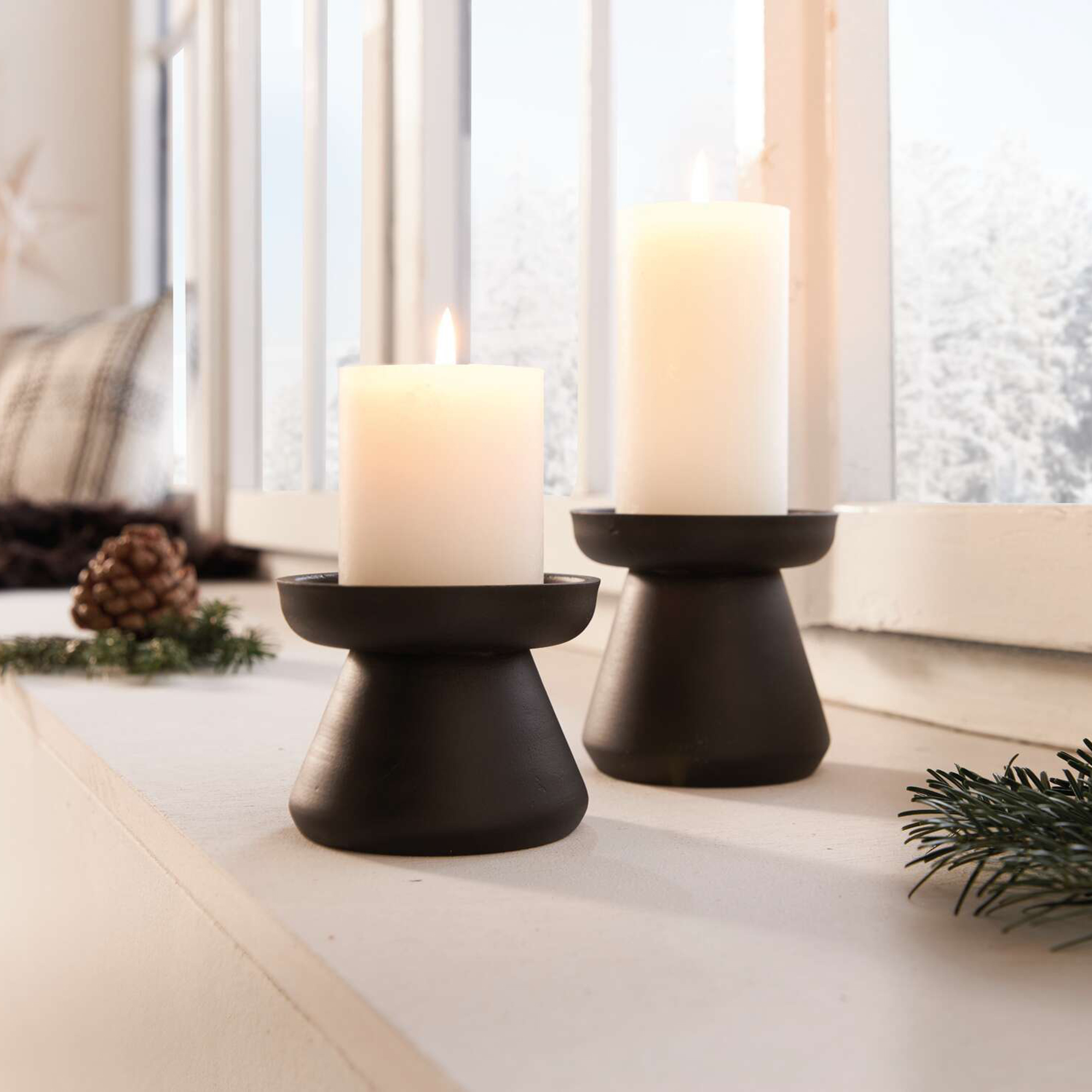 Kerzenhalter "Black", 2er Set  im Frank Flechtwaren Online Shop kaufen