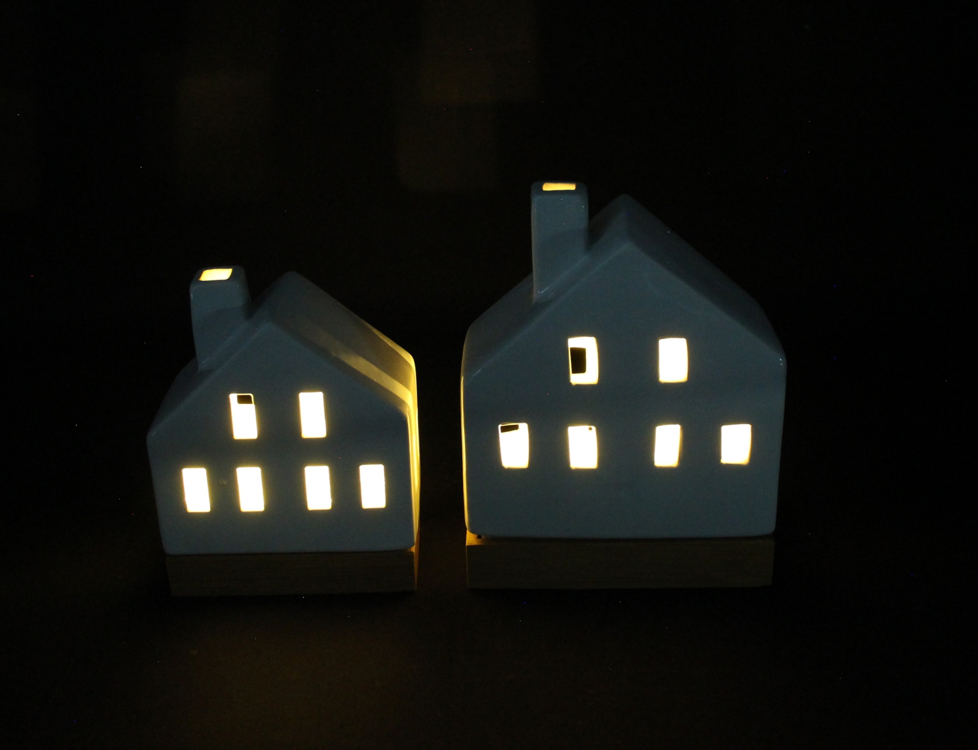 LED-Haus "White", 2er Set  im Frank Flechtwaren Online Shop für Nordischer Winter kaufen