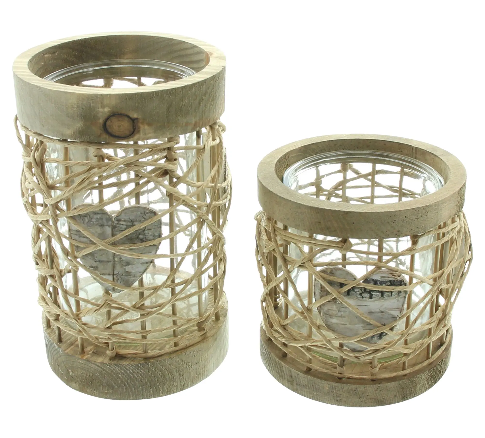 Windlicht "Verflochtenes Herz", 2er Set  im Frank Flechtwaren Online Shop für Ostern kaufen