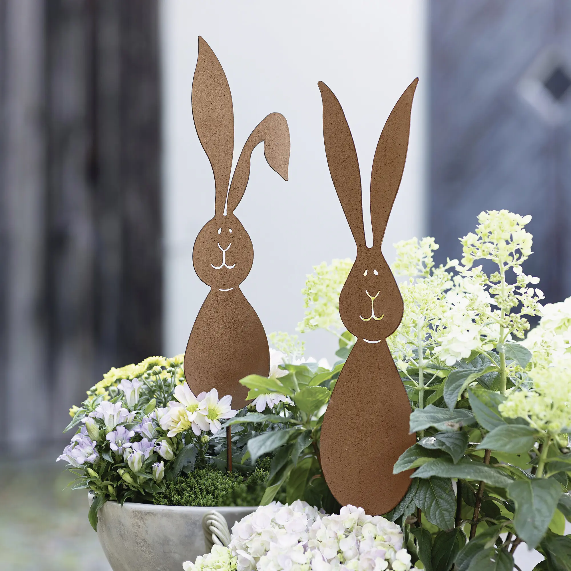Gartenstecker "Hase", 2er Set  im Frank Flechtwaren Online Shop kaufen