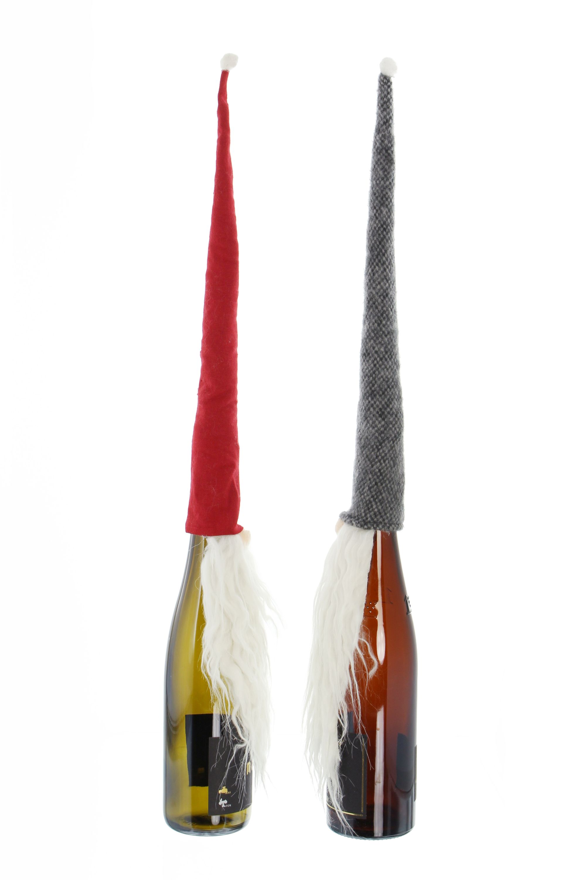Flaschendeko "Wichtelmützen", 2er Set im Frank Flechtwaren Online Shop für Weihnachten kaufen Flaschendeko "Wichtelmützen", 2er Set im Frank Flechtwaren Online Shop für Weihnachten kaufen