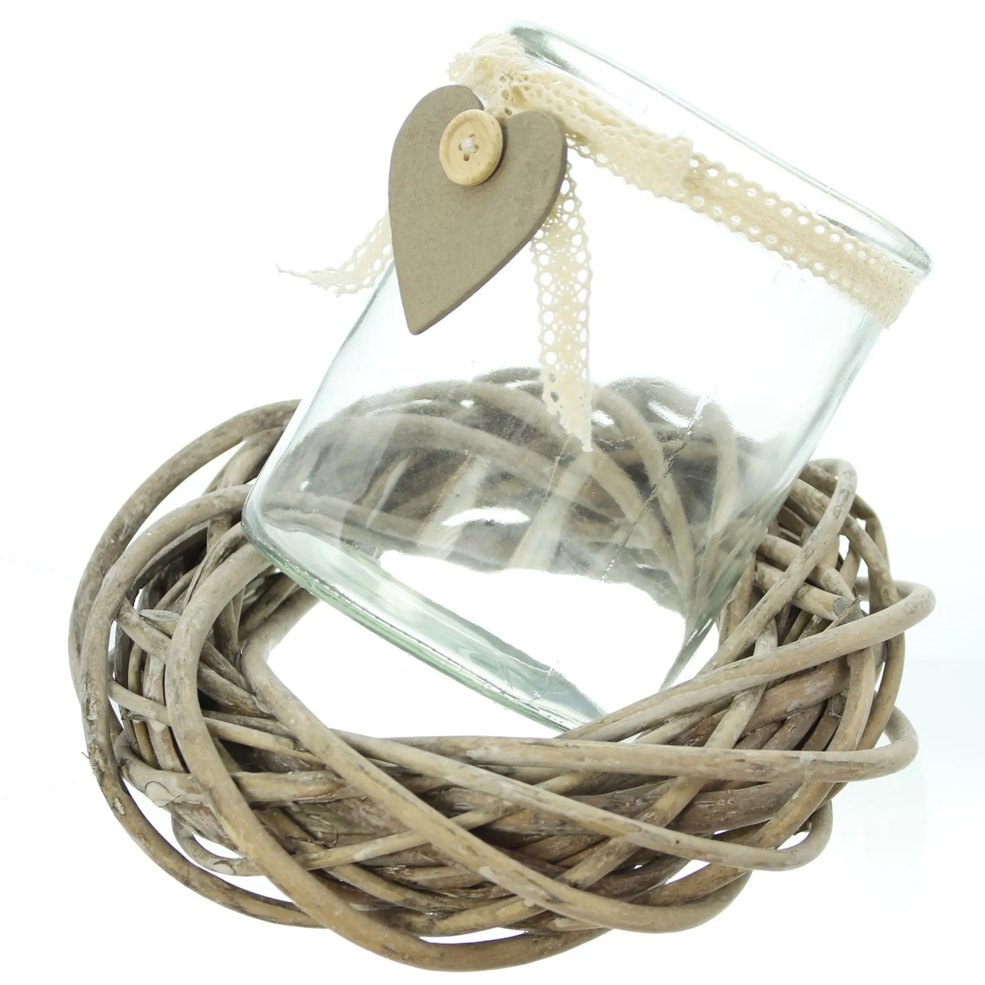 Windlicht "Weidenkranz", 2tlg.  im Frank Flechtwaren Online Shop für Ostern kaufen