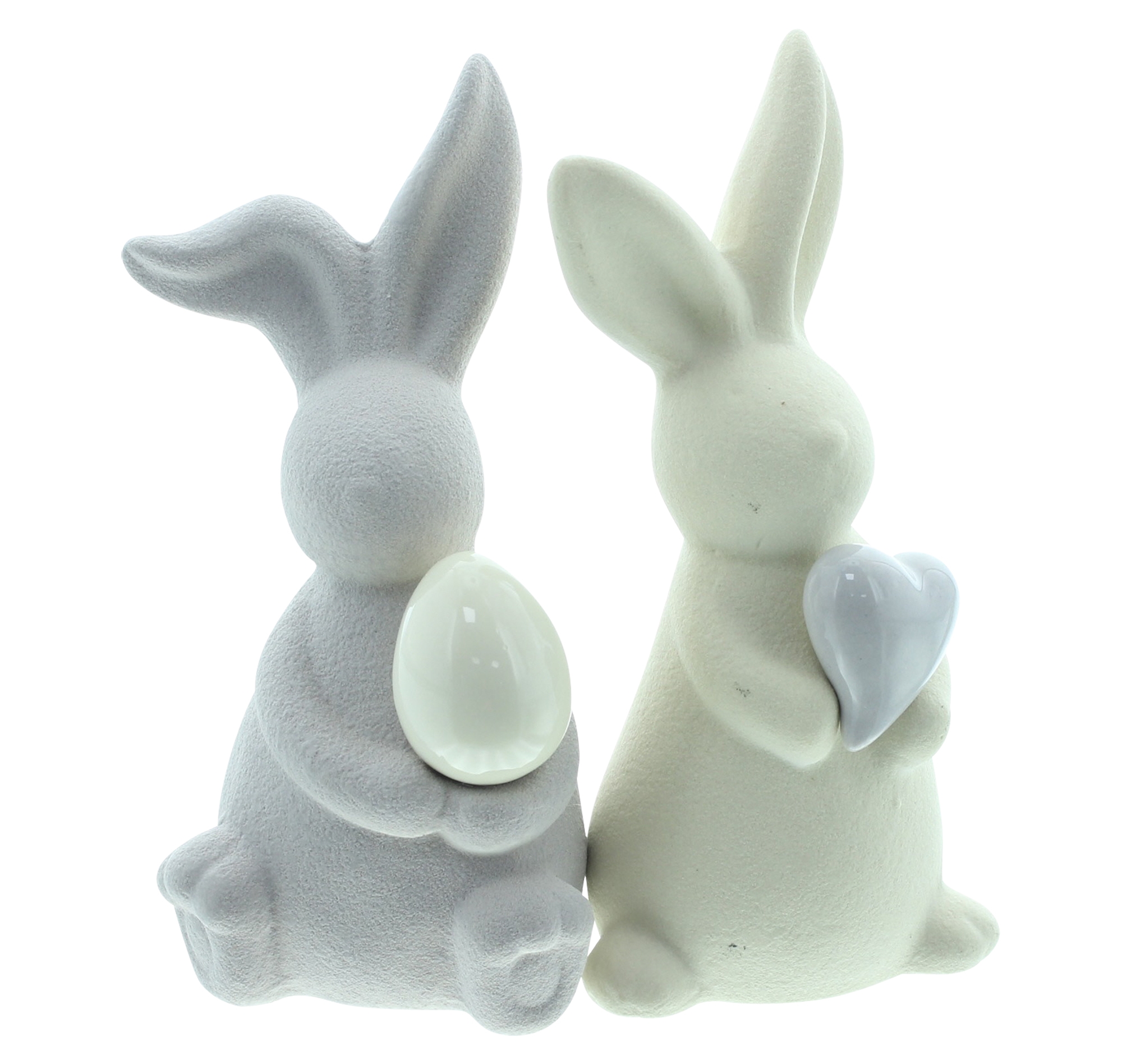 Hase "Herzchen &amp; Osterei", 2er Set  im Frank Flechtwaren Online Shop für Bunte Osterzeit kaufen