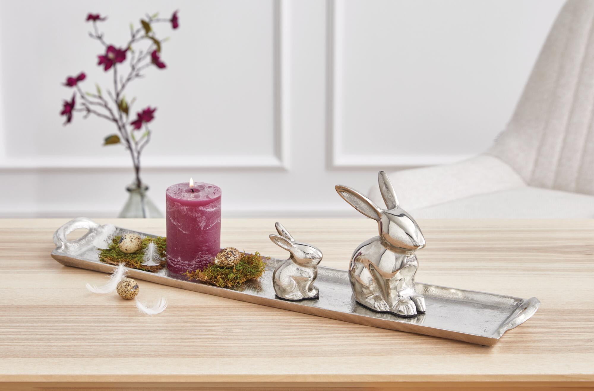 Figur "Silberhase", 2er Set  im Frank Flechtwaren Online Shop für Dekoringe kaufen