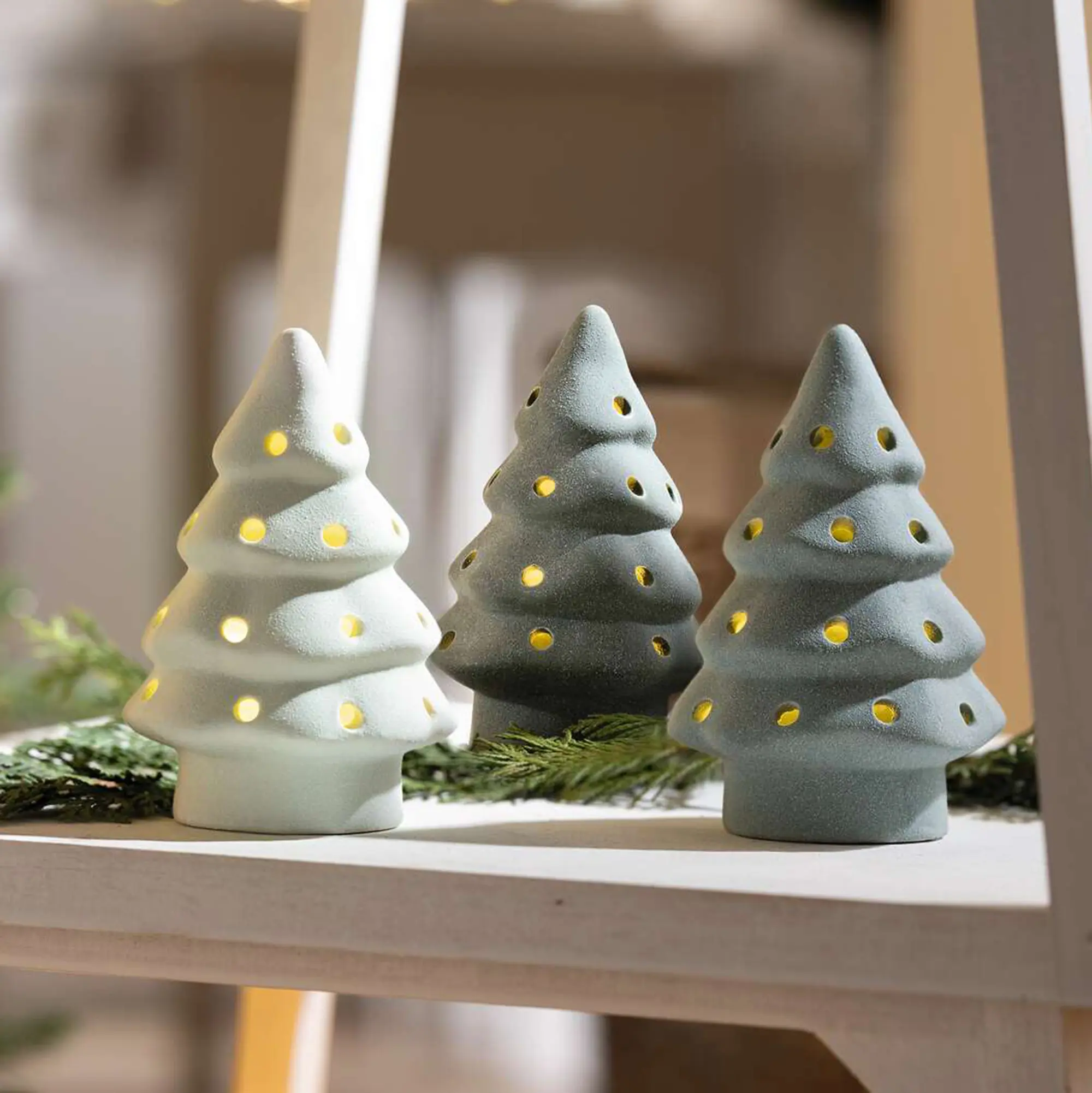 LED-Tanne "Green Shades", 3er Set  im Frank Flechtwaren Online Shop kaufen