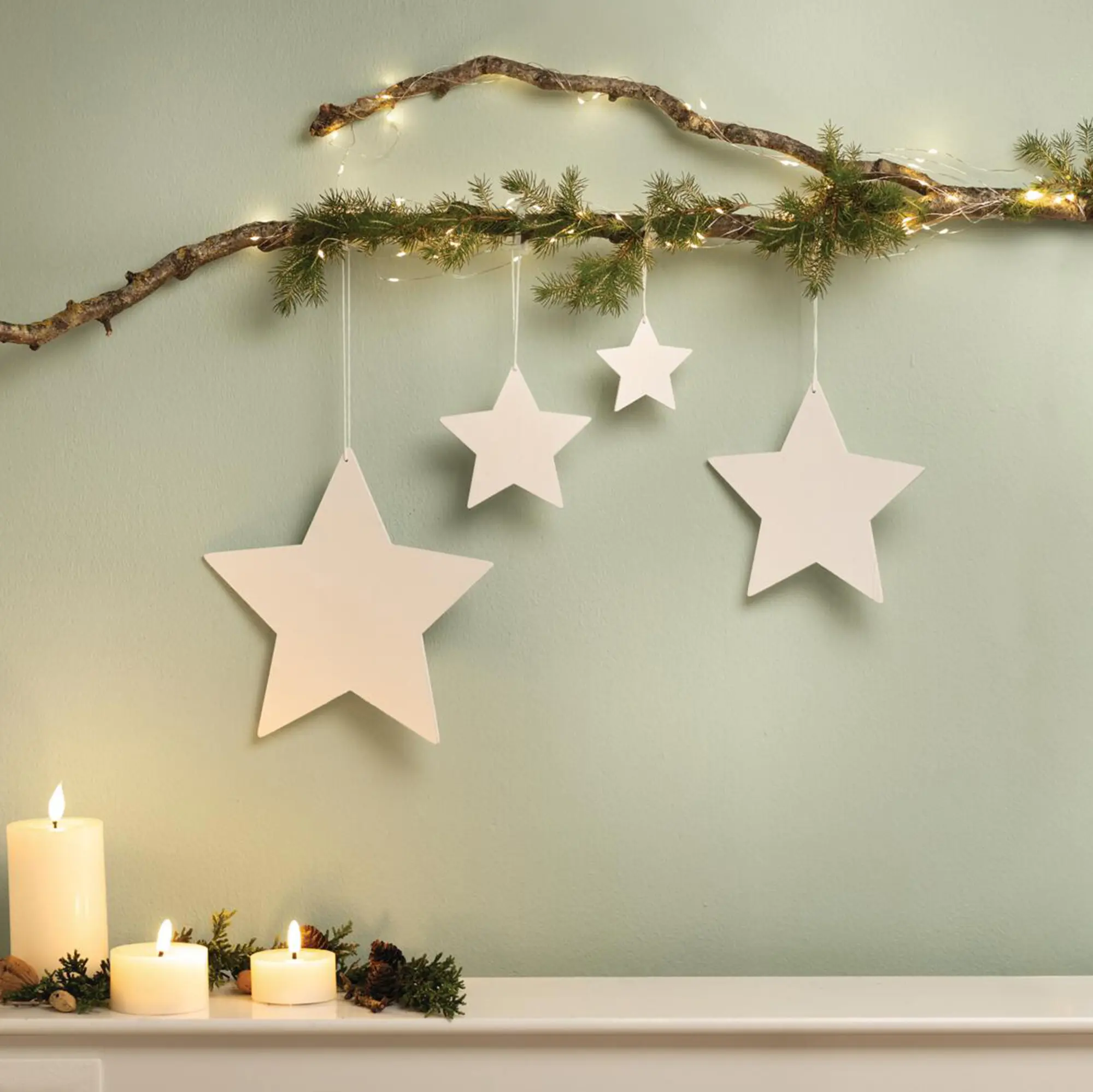 Sternhänger "White", 4er Set  im Frank Flechtwaren Online Shop für Sterne kaufen
