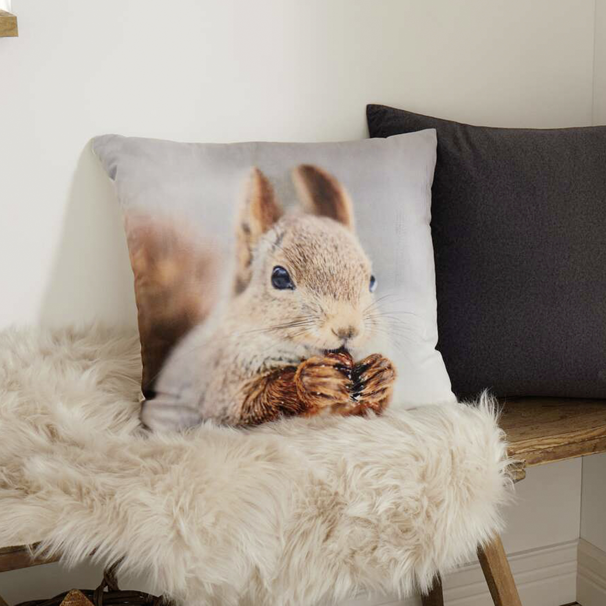 Kissenhülle "Eichhörnchen"  im Frank Flechtwaren Online Shop für Weihnachten kaufen