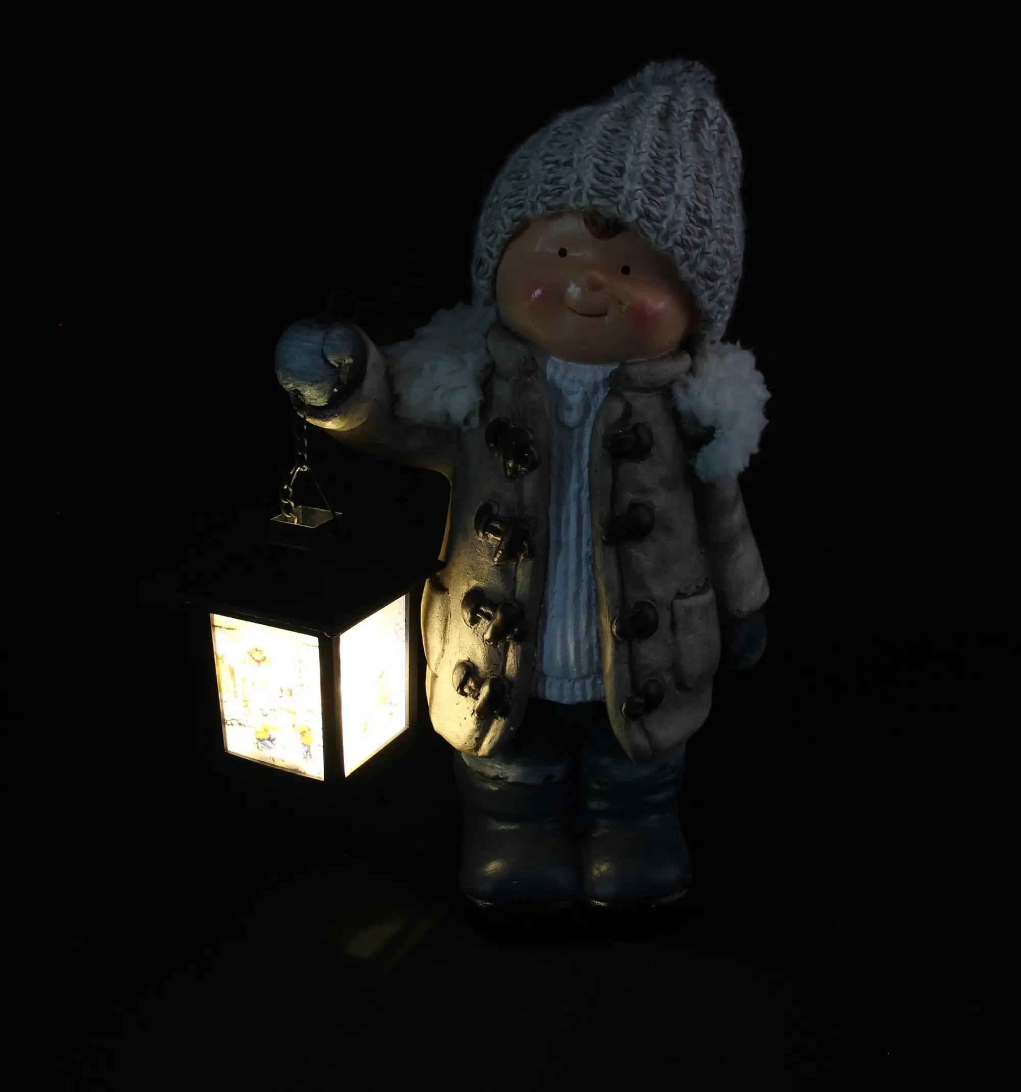 LED-Junge "Laterne"  im Frank Flechtwaren Online Shop für Dekofiguren kaufen