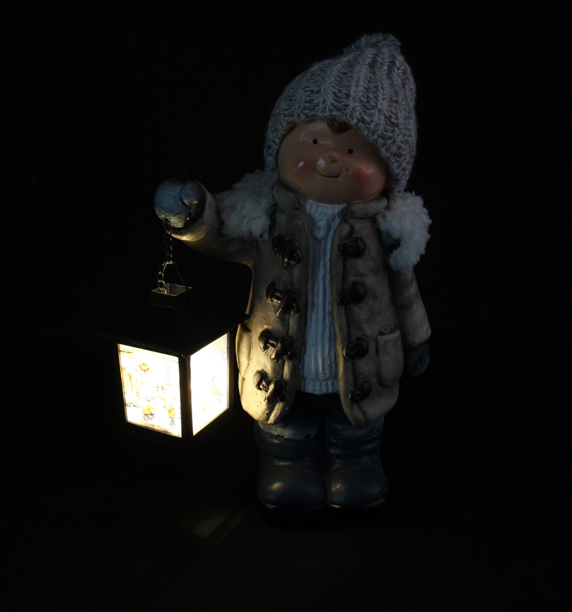 LED-Junge "Laterne"  im Frank Flechtwaren Online Shop für Dekofiguren kaufen