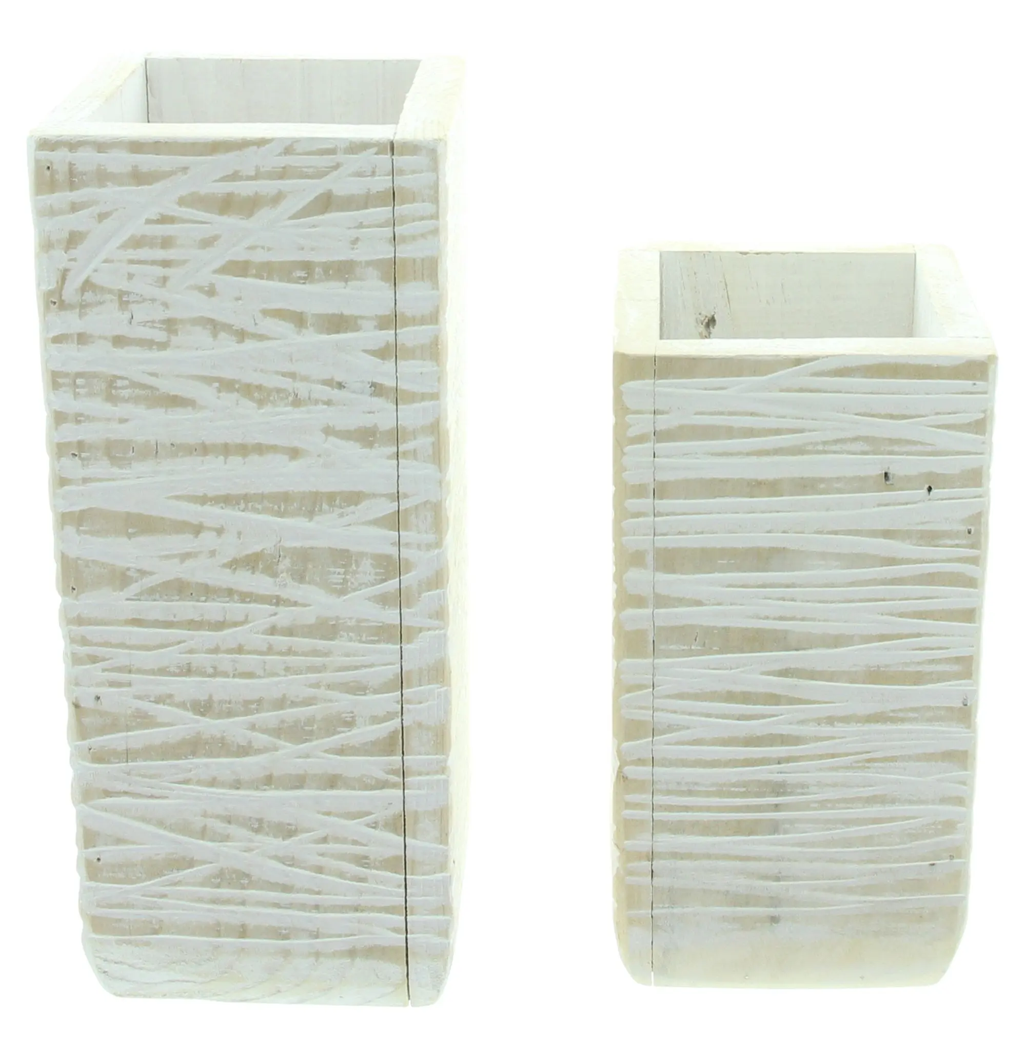 Dekovase "White Shabby", 2er Set  im Frank Flechtwaren Online Shop für Deko kaufen