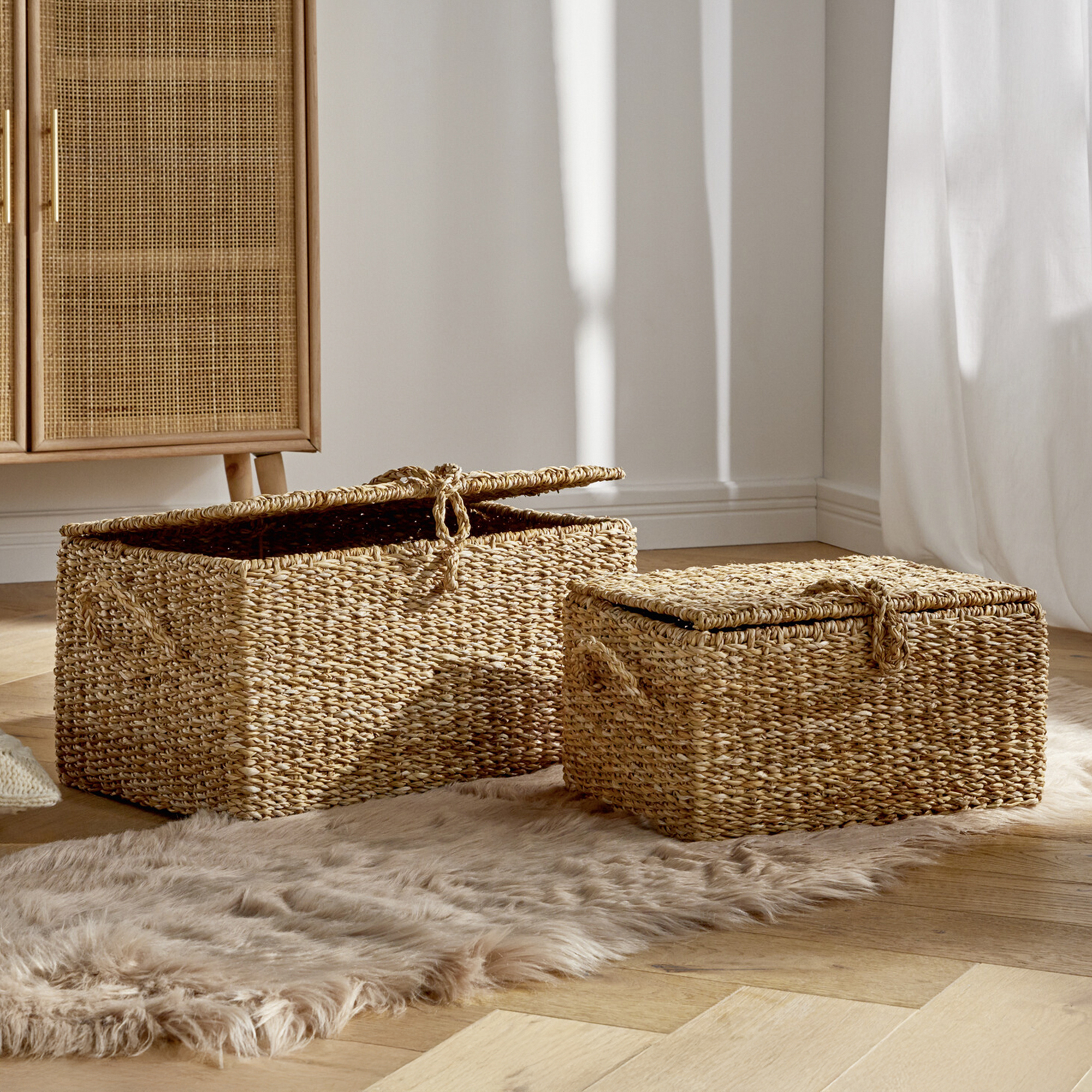 Truhe "Seegras", 2er Set im Frank Flechtwaren Online Shop für Füllkörbe & Universalkörbe kaufen Truhe "Seegras", 2er Set im Frank Flechtwaren Online Shop für Füllkörbe & Universalkörbe kaufen