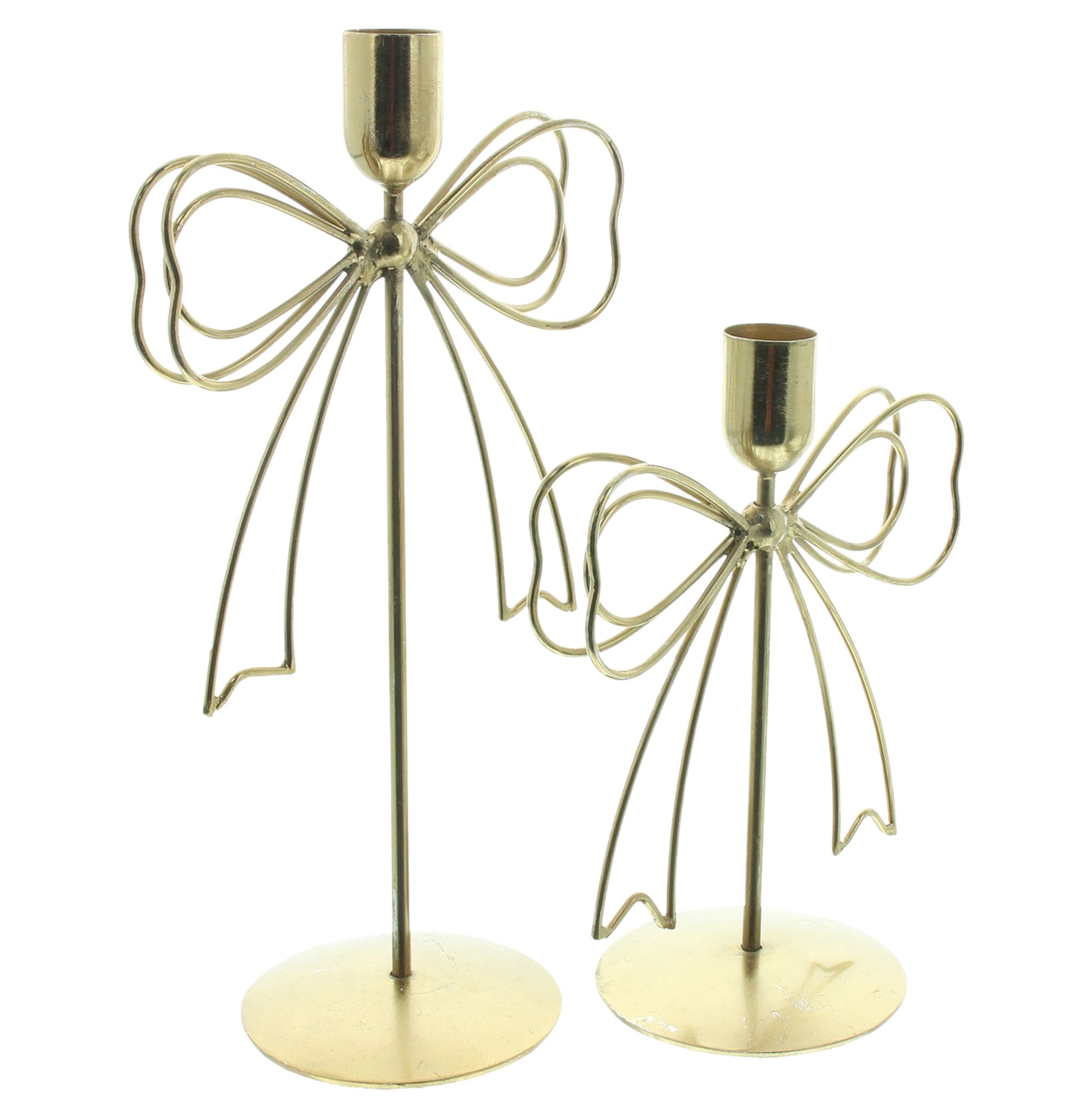Stabkerzenhalter "Schleife", 2er Set  im Frank Flechtwaren Online Shop für Kerzenhalter kaufen