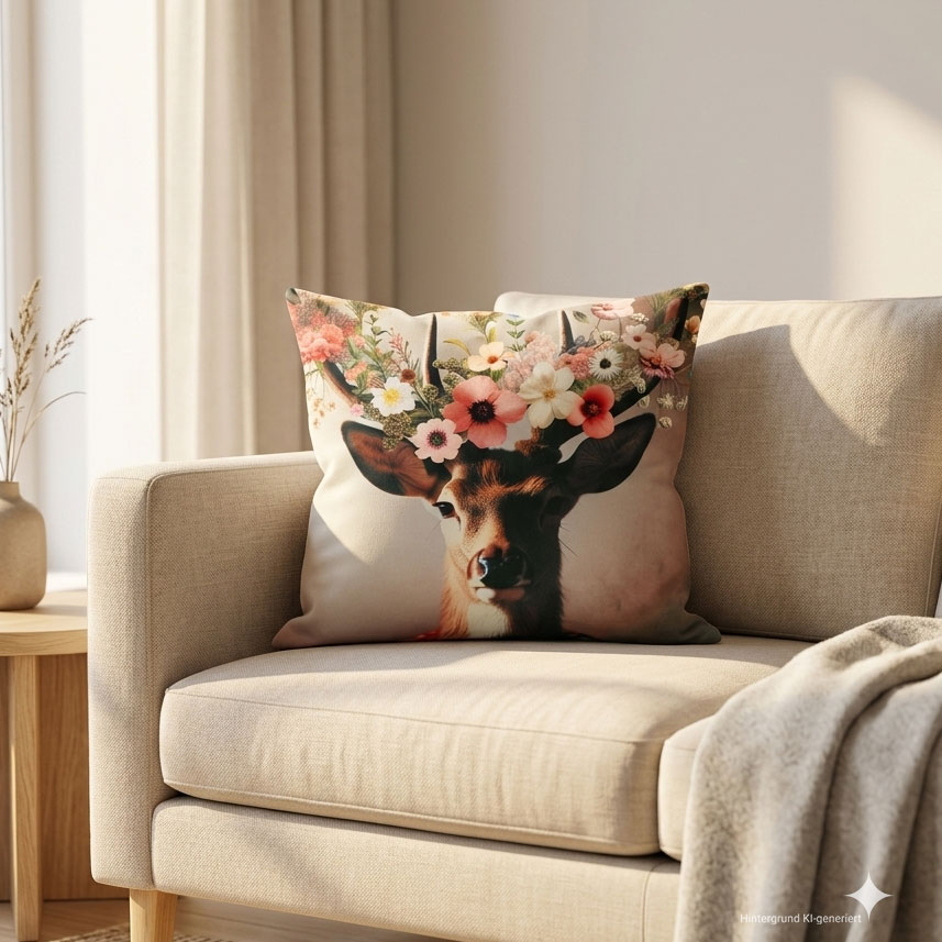 Kissenhülle "Blumenreh"  im Frank Flechtwaren Online Shop kaufen