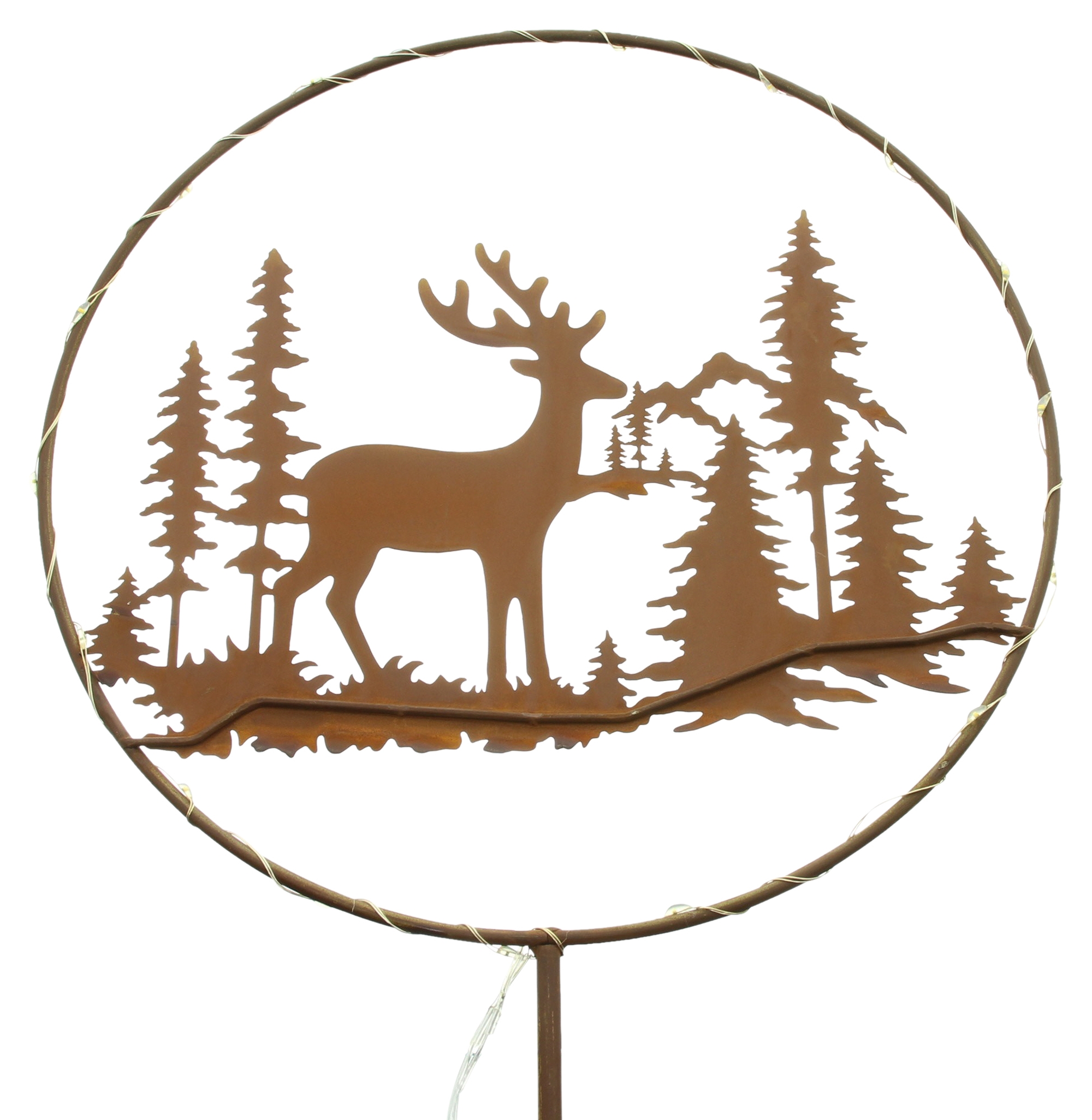 LED-Stecker "Rentier im Wald"  im Frank Flechtwaren Online Shop für Weihnachten kaufen
