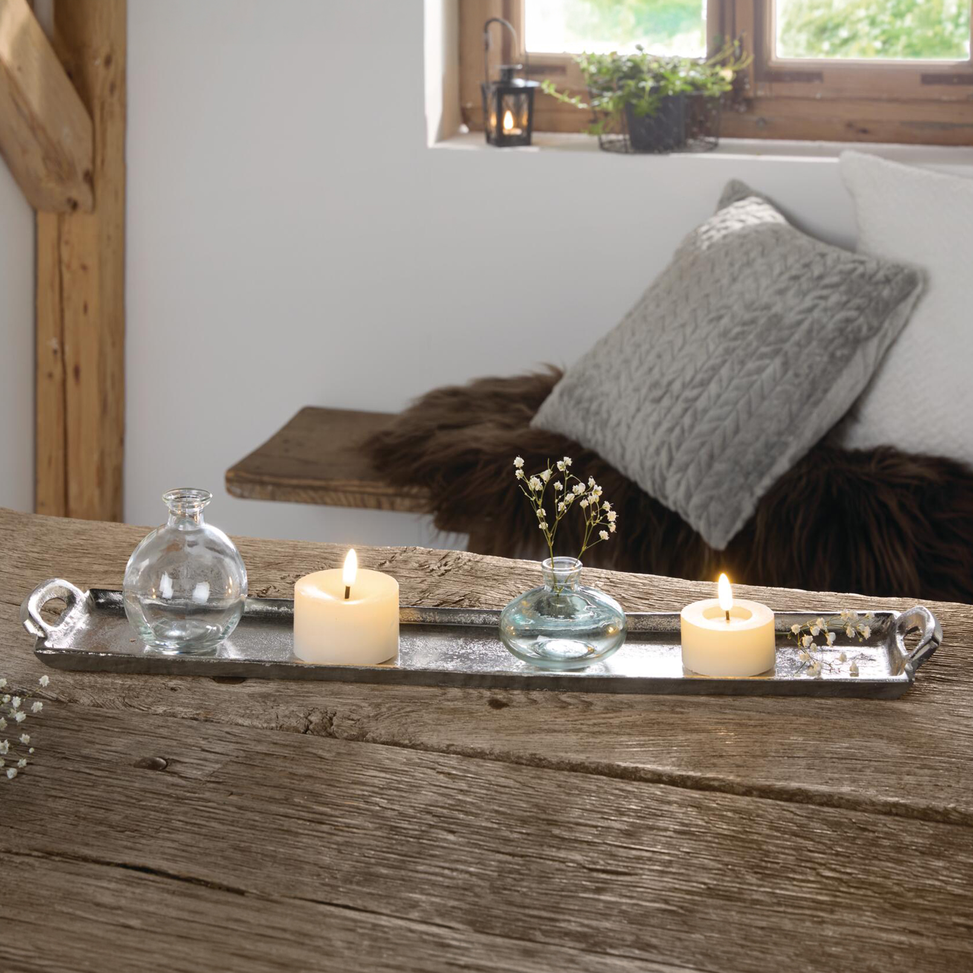 Tablett "Silberglanz", lang  im Frank Flechtwaren Online Shop kaufen