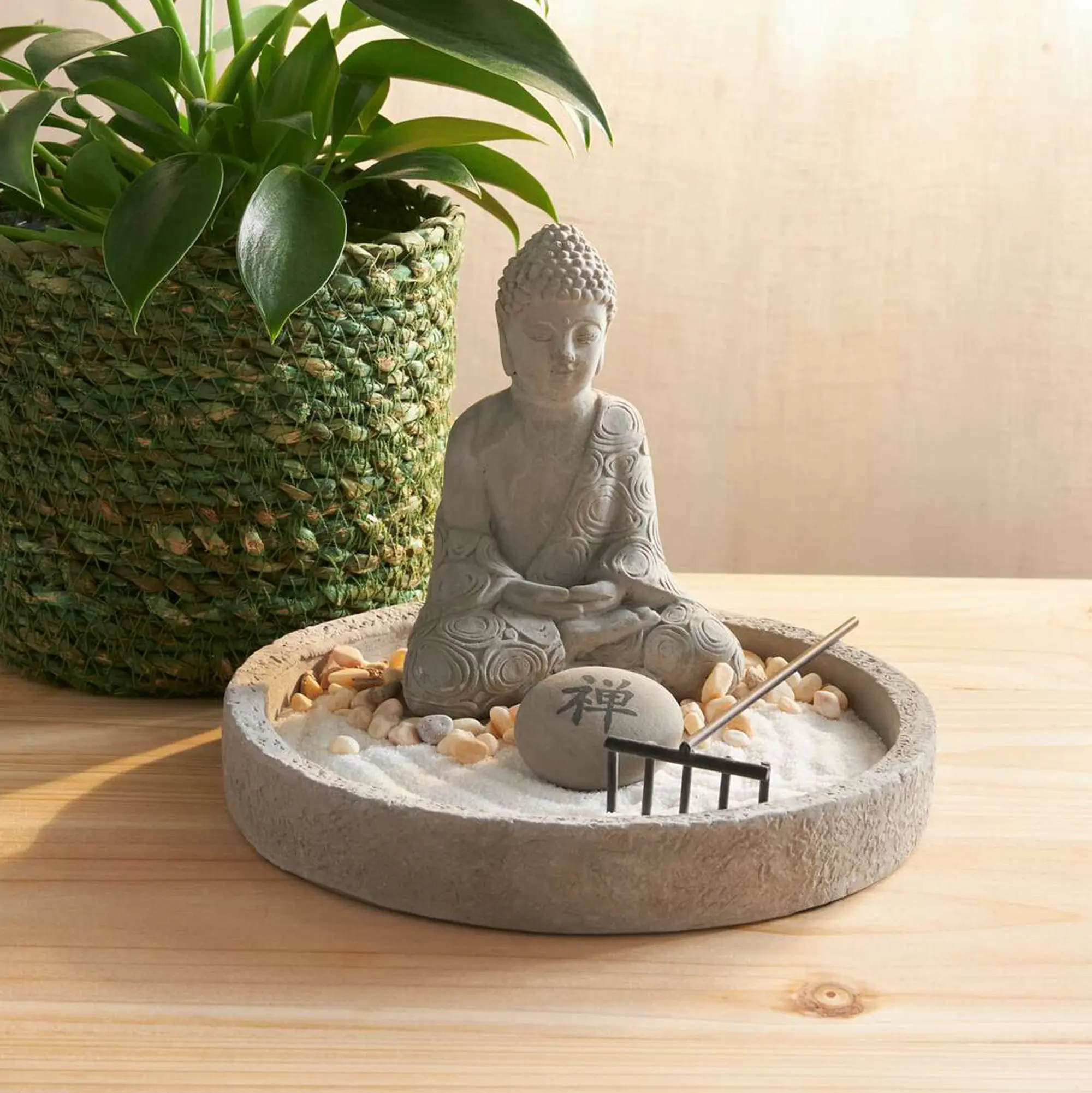 Buddha "Zen-Garten"  im Frank Flechtwaren Online Shop für Dekofiguren kaufen