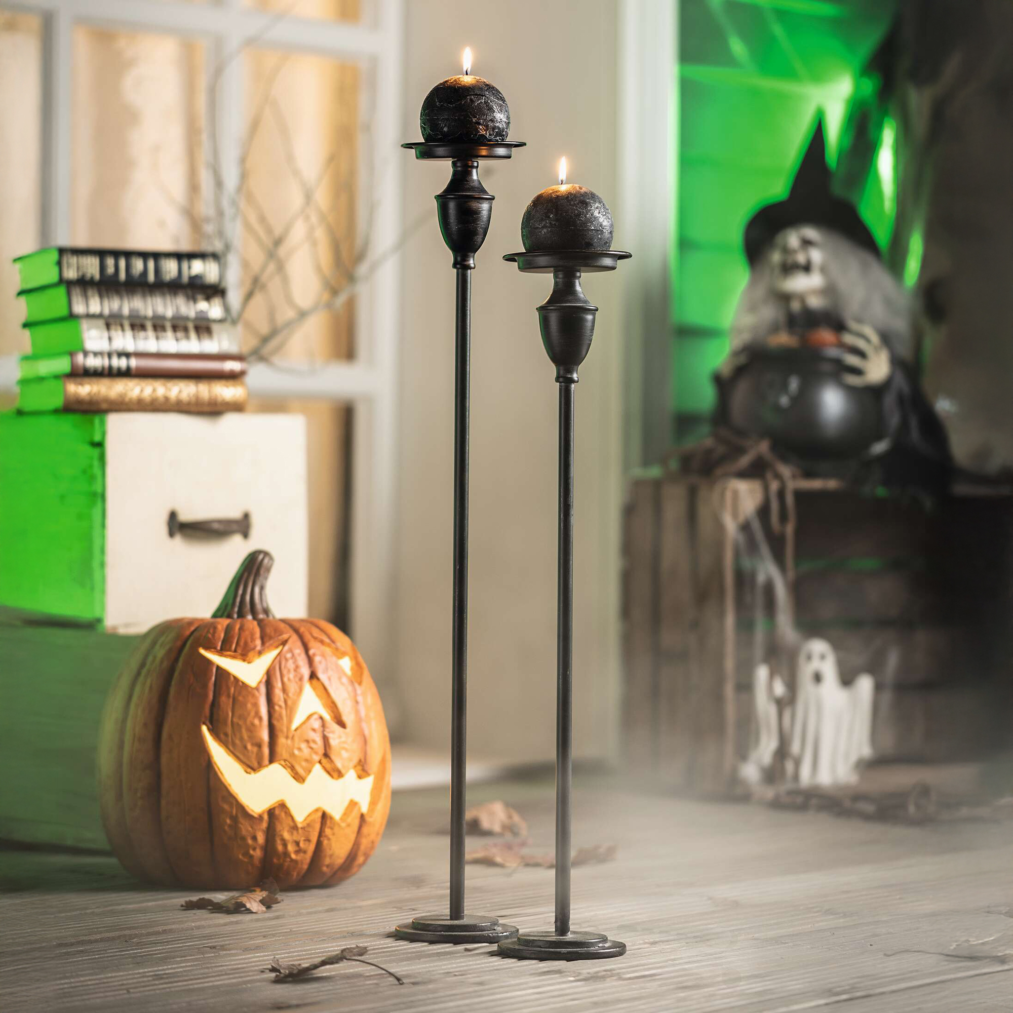 Kugelkerze "Black", 4er Set  im Frank Flechtwaren Online Shop für Kerzen &amp; LED-Kerzen kaufen