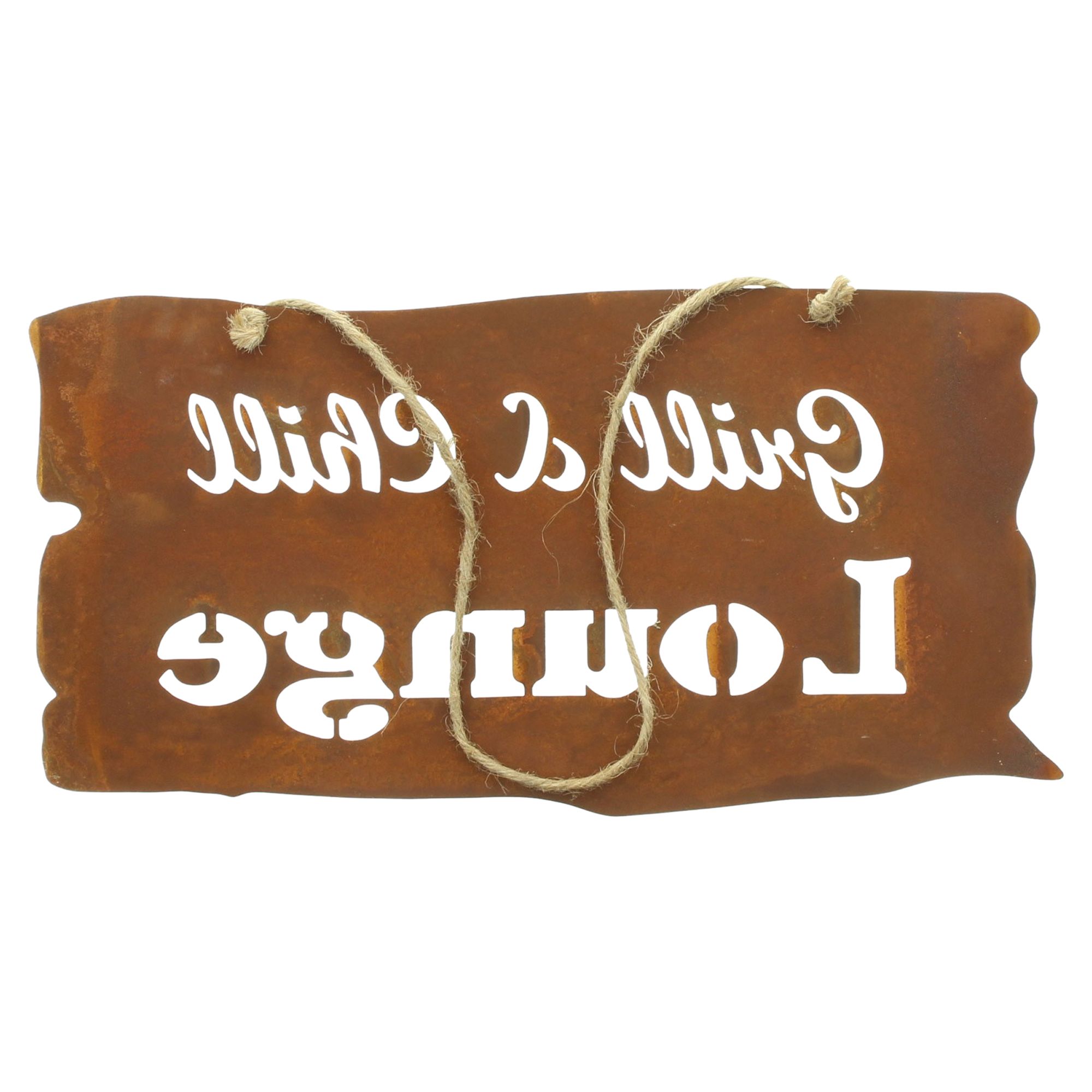 Schild "Grill &amp; Chill Lounge"  im Frank Flechtwaren Online Shop für Gerade eingetroffen kaufen