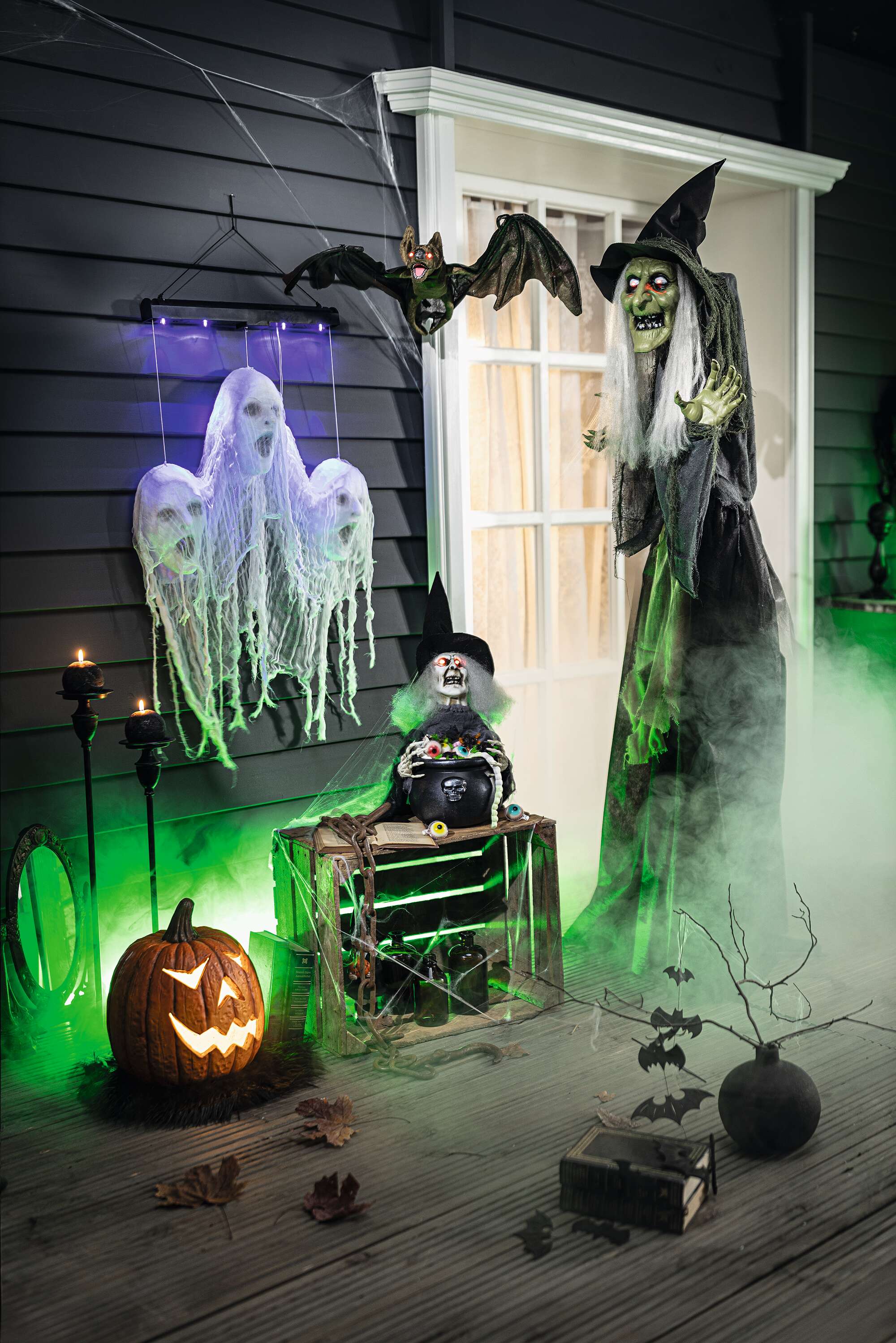 LED-Hexe "Creepy"  im Frank Flechtwaren Online Shop für LED-Deko kaufen