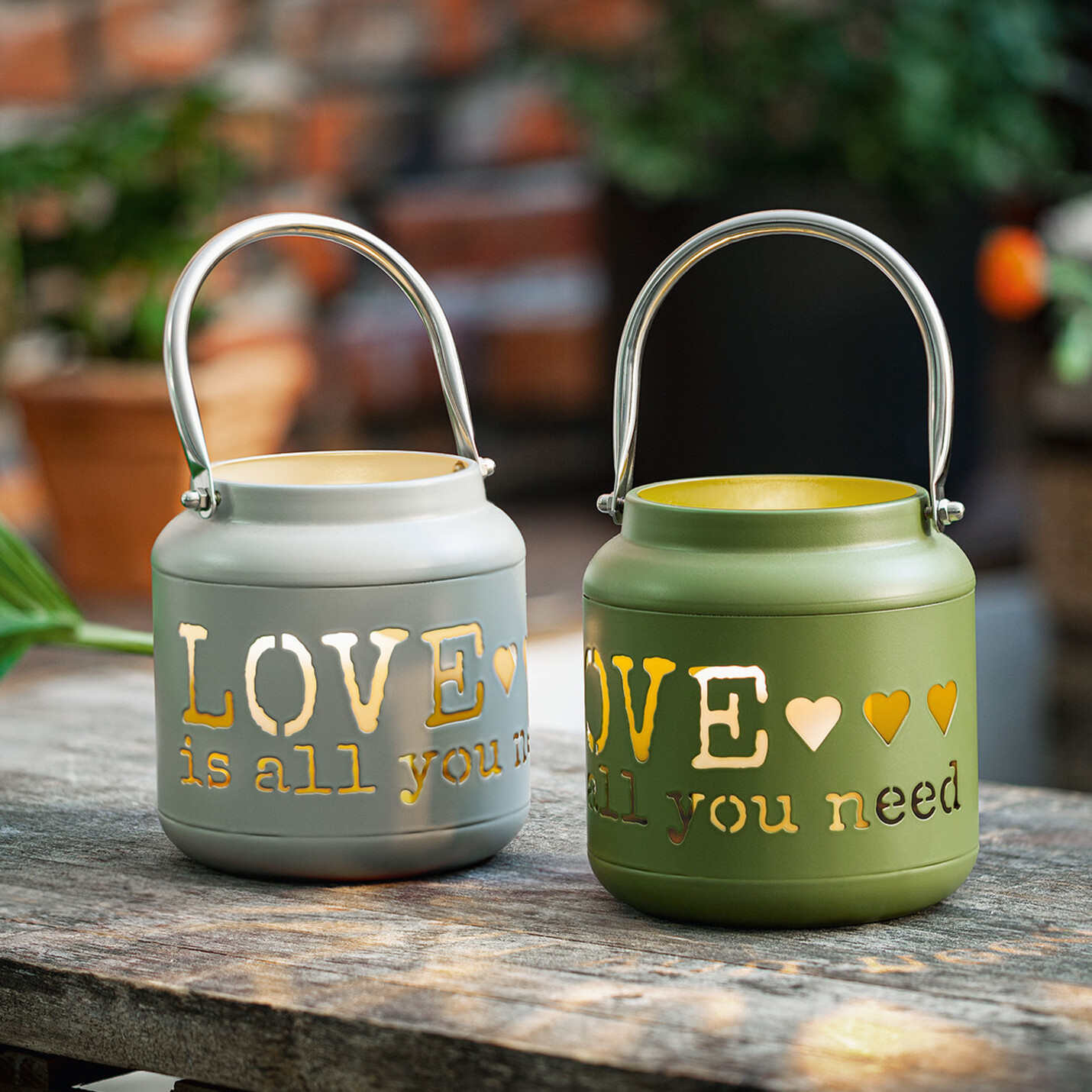 Windlicht "Love", 2er Set  im Frank Flechtwaren Online Shop kaufen