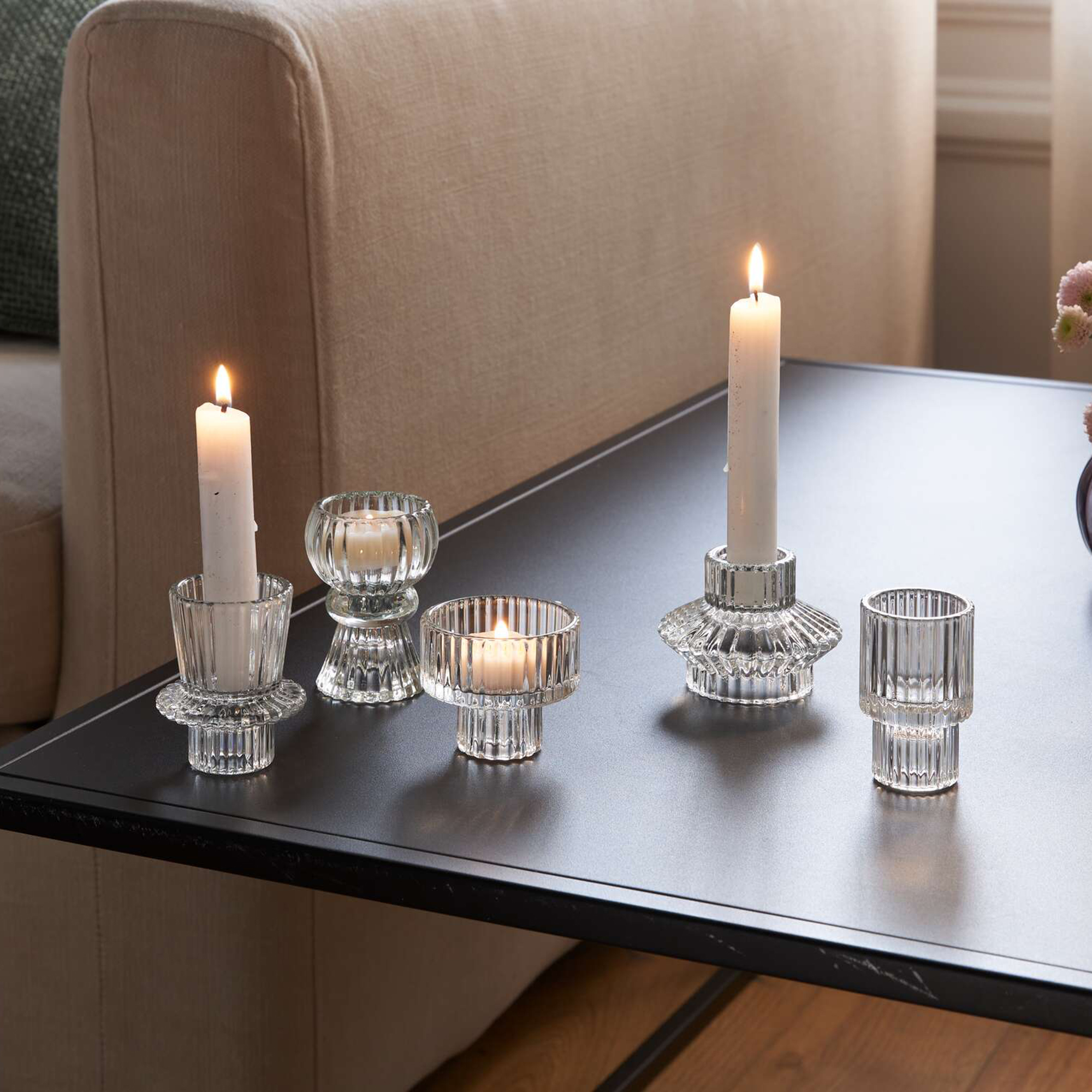 Kerzenhalter "Classical", 5er Set  im Frank Flechtwaren Online Shop kaufen