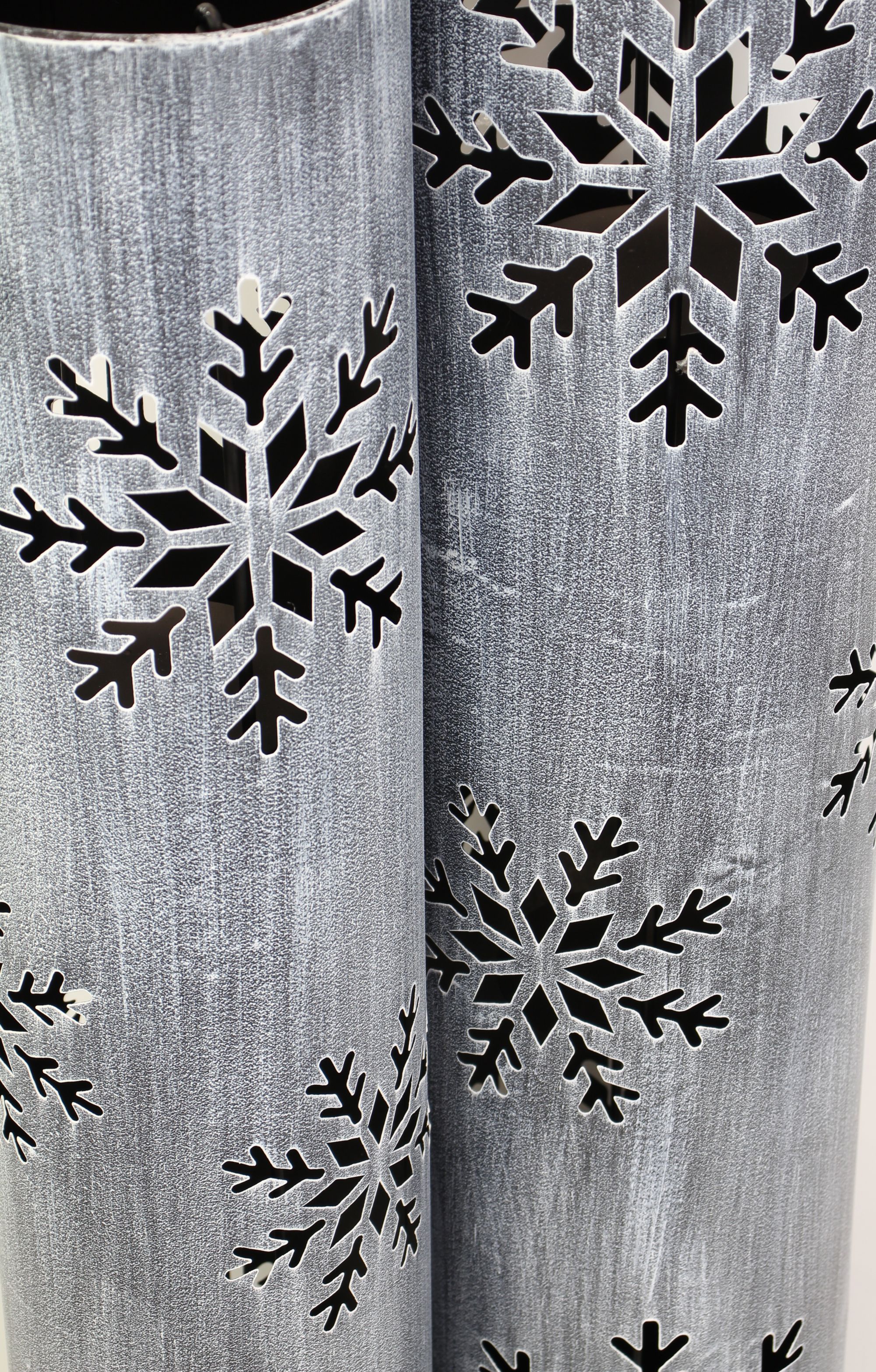Windlichtsäule "Schneeflocke", 2er Set  im Frank Flechtwaren Online Shop für Weihnachtslichter kaufen