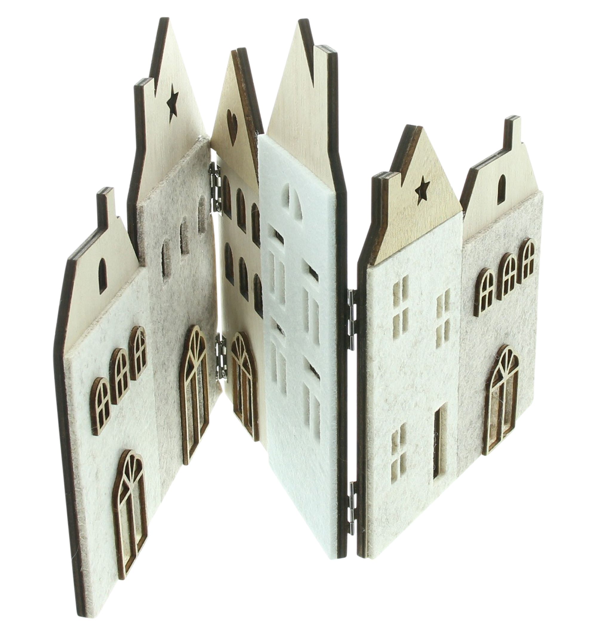Holzdeko "Häuser"  im Frank Flechtwaren Online Shop für Ostern kaufen