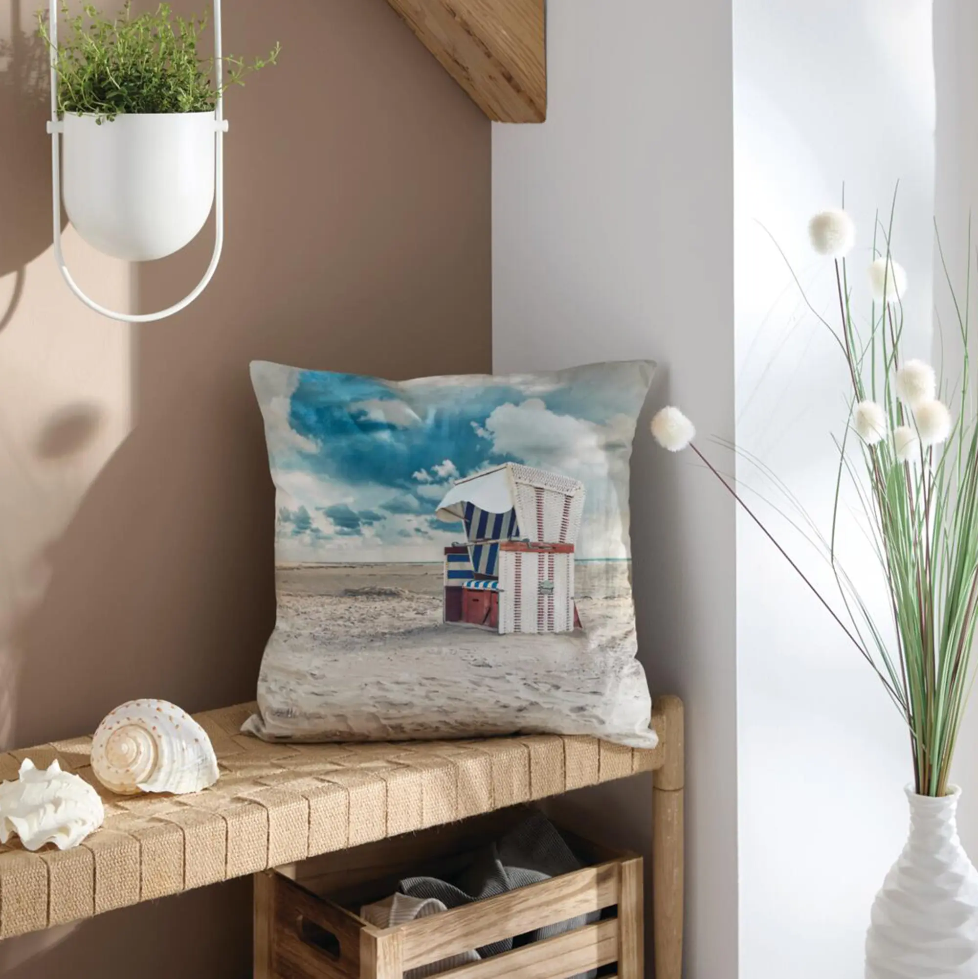 Kissenhülle "Strandkorb"  im Frank Flechtwaren Online Shop kaufen