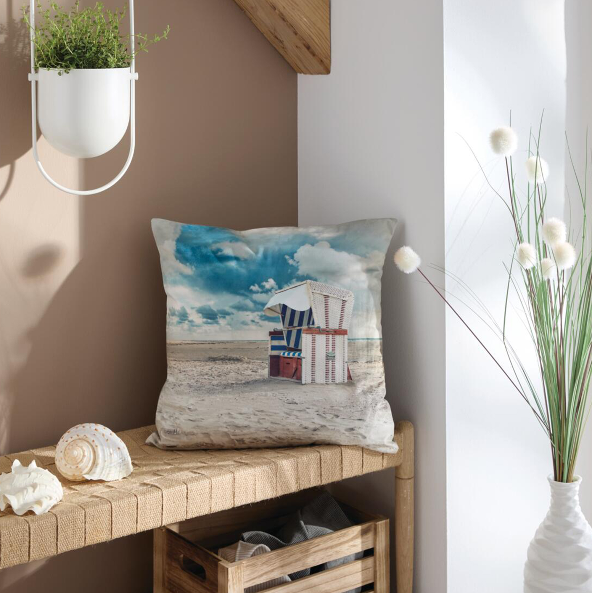 Kissenhülle "Strandkorb"  im Frank Flechtwaren Online Shop kaufen