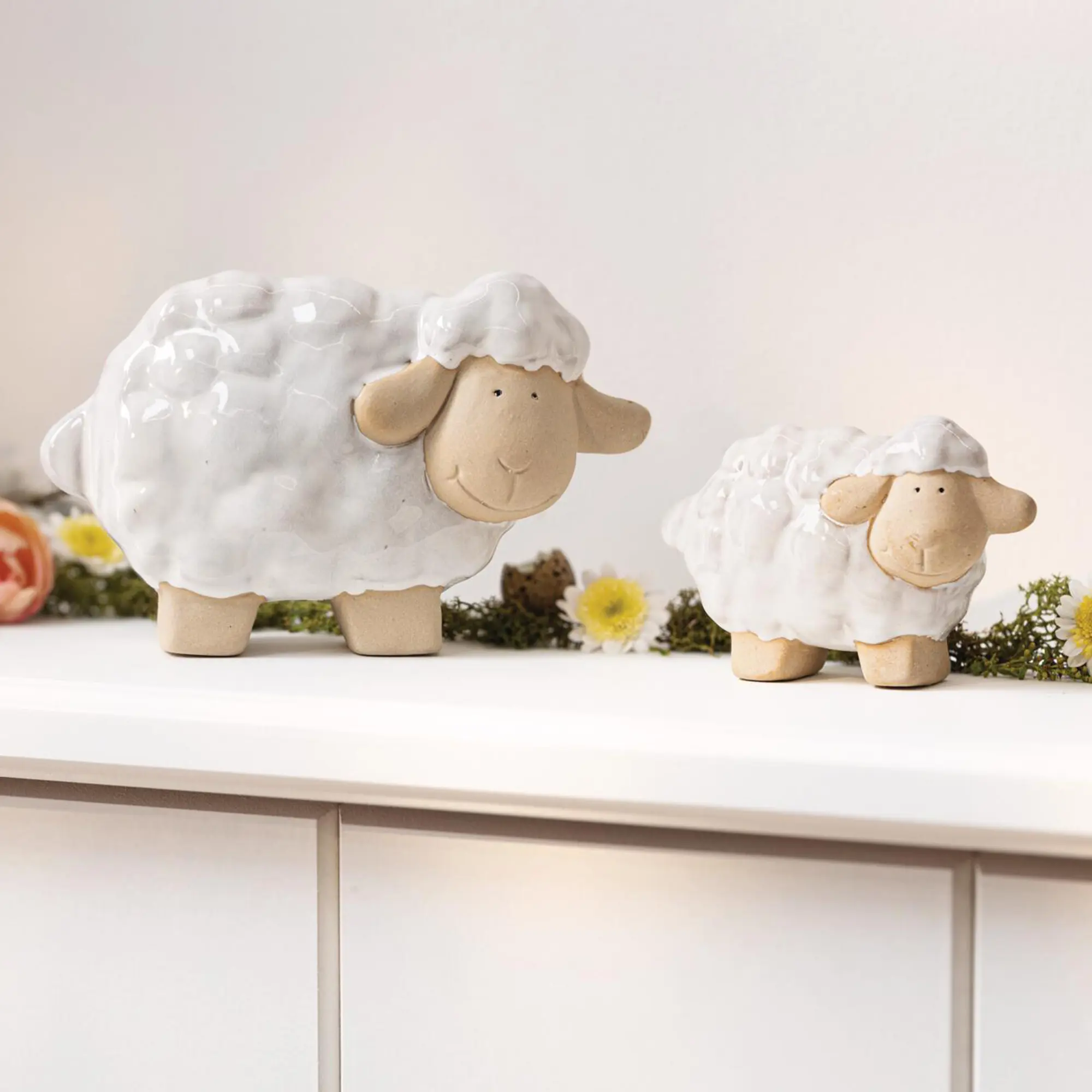 Dekofigur "Schäfchen", 2er Set  im Frank Flechtwaren Online Shop kaufen